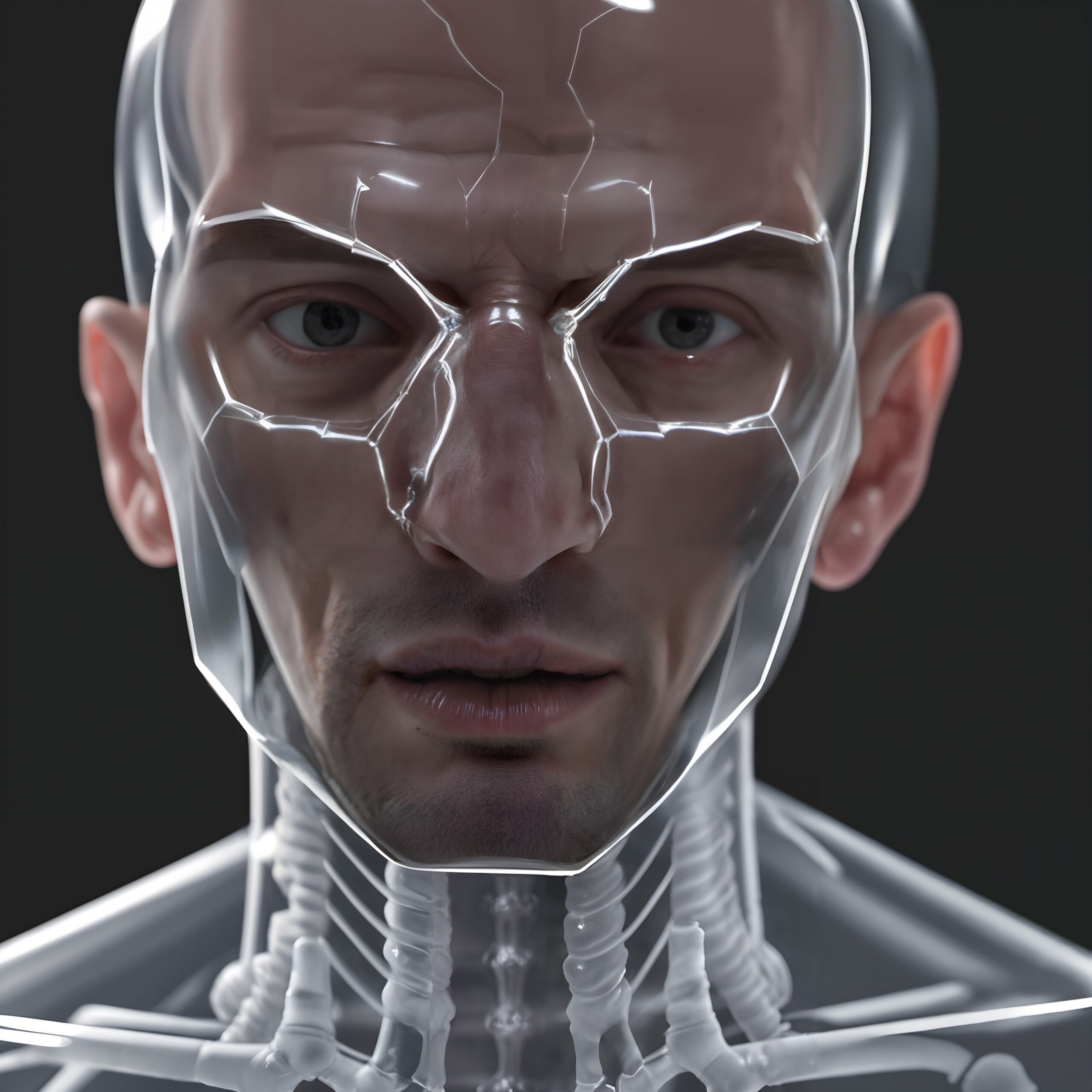 Futuristic Human Exoskeleton Portrait