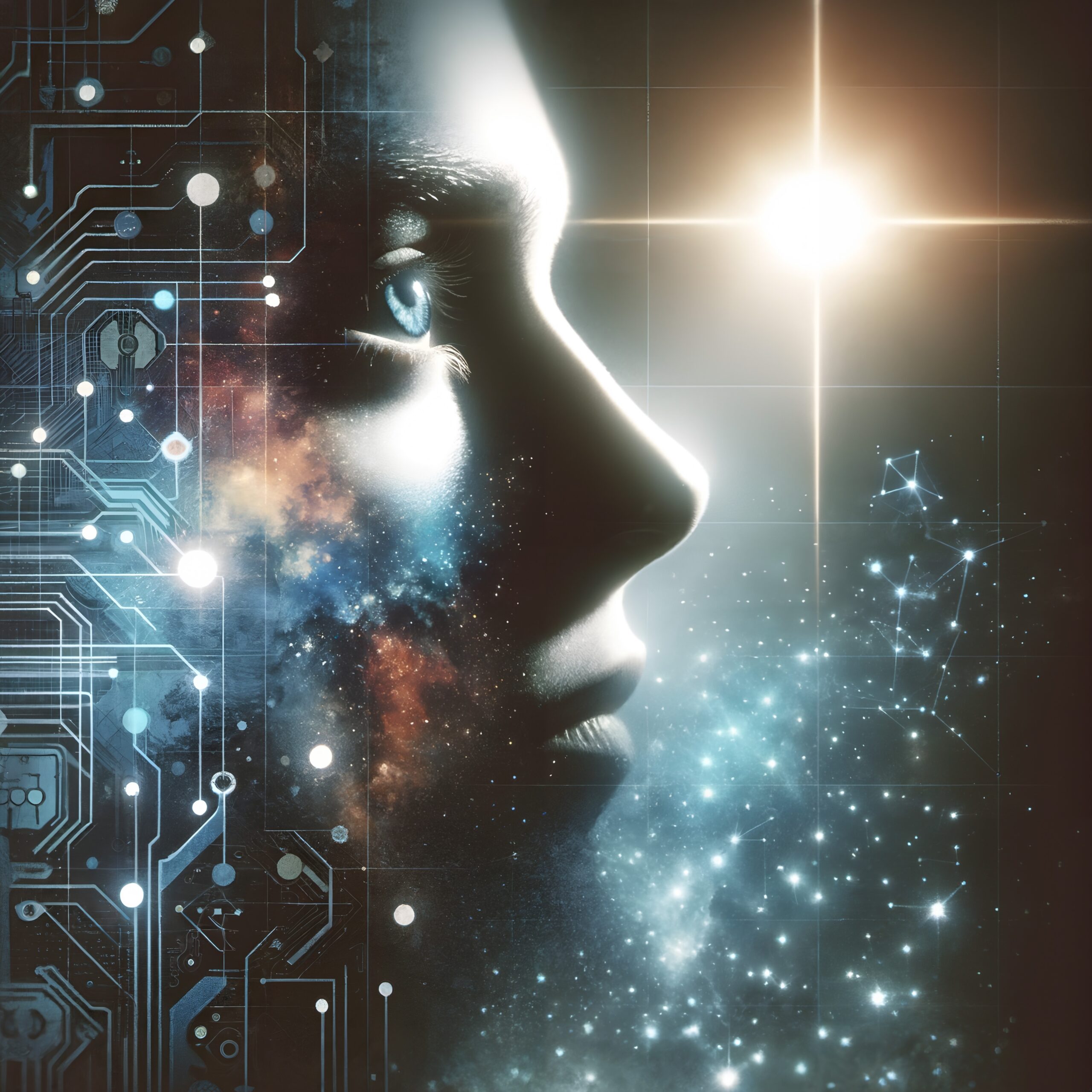 Human-Tech Cosmos Connection Imagery