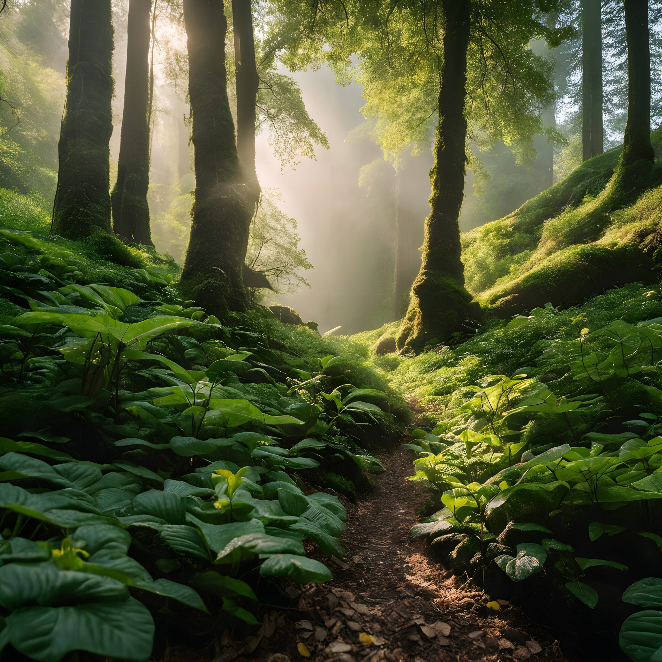 Serene Path in Lush Forest