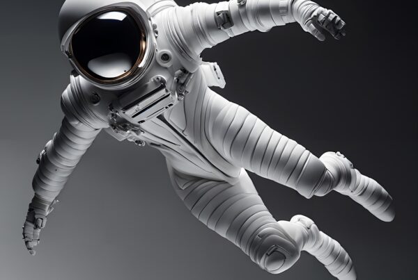 Astronaut in space with white suit.