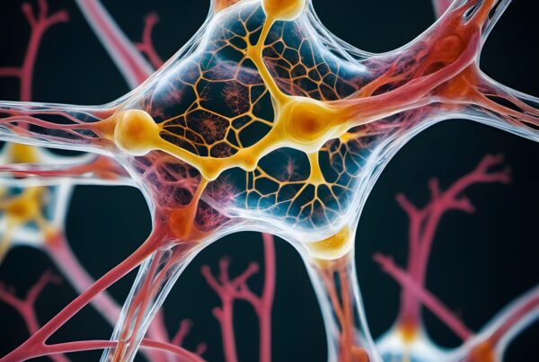 Artistic illustration of complex neural connections in vibrant colors.
