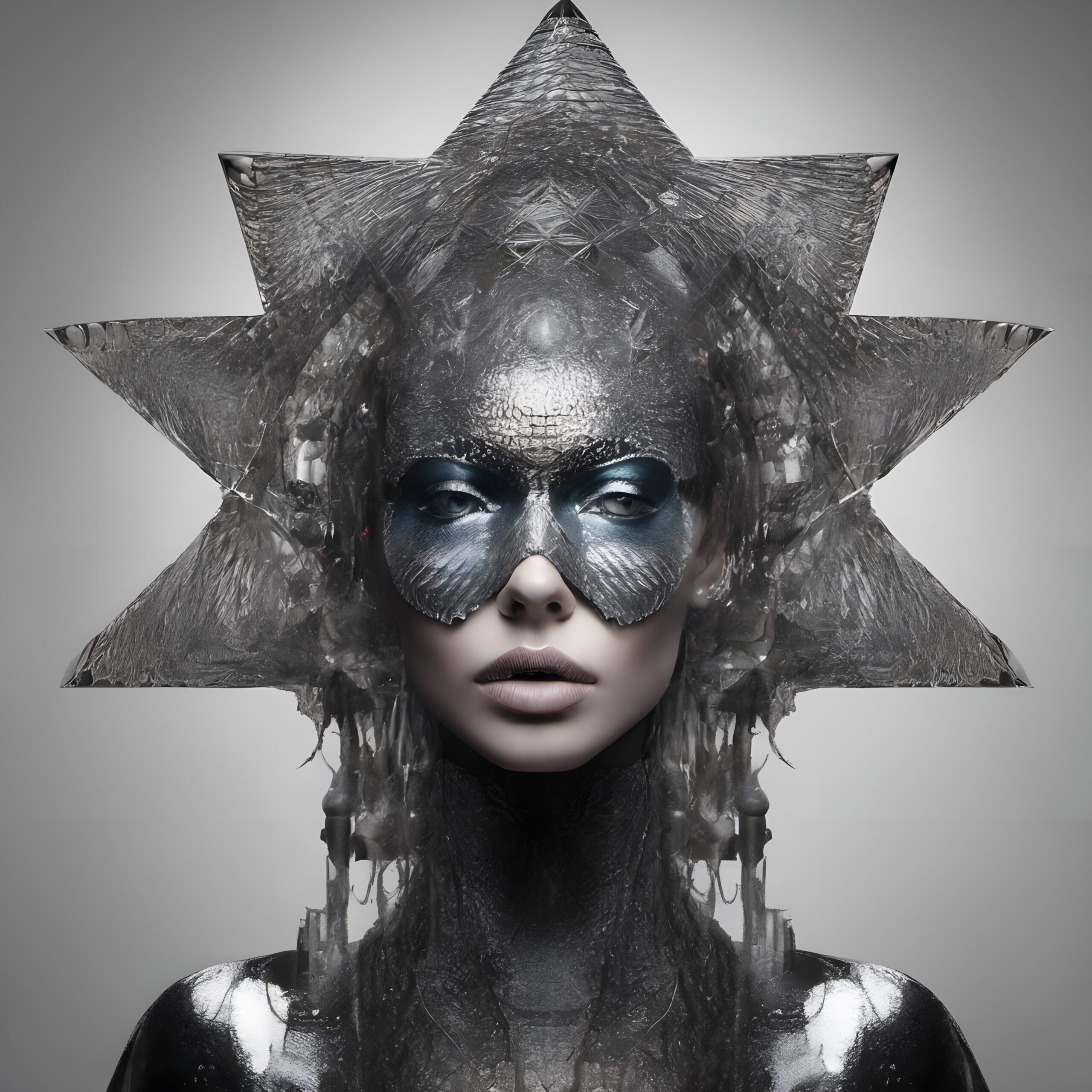 Futuristic Metallic Star Helmet