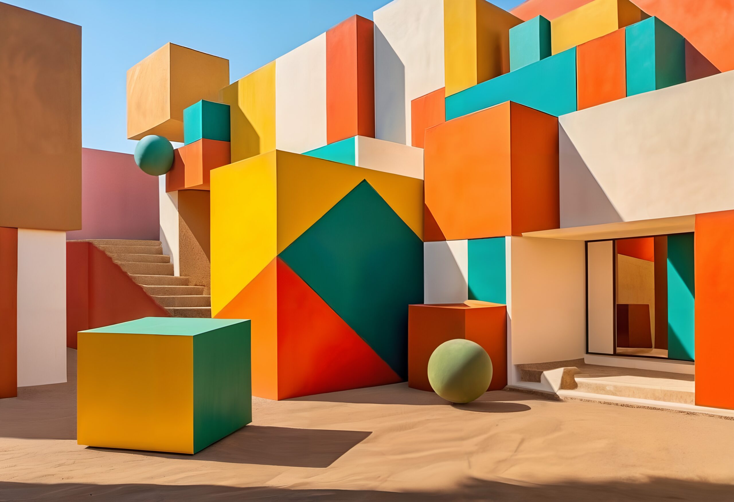 Colorful Geometric Architectural Display
