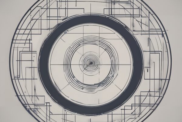 Intricate geometric circular pattern in abstract art style.