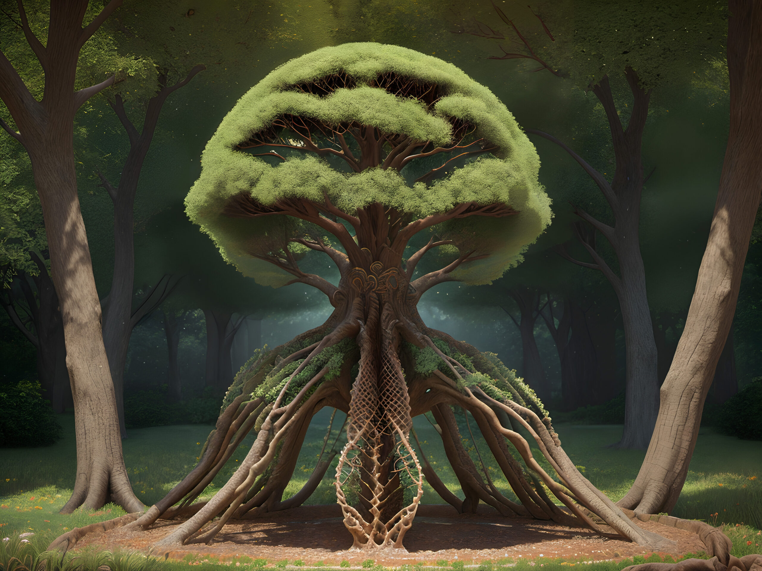 Enchanted Tree with Exposed Roots