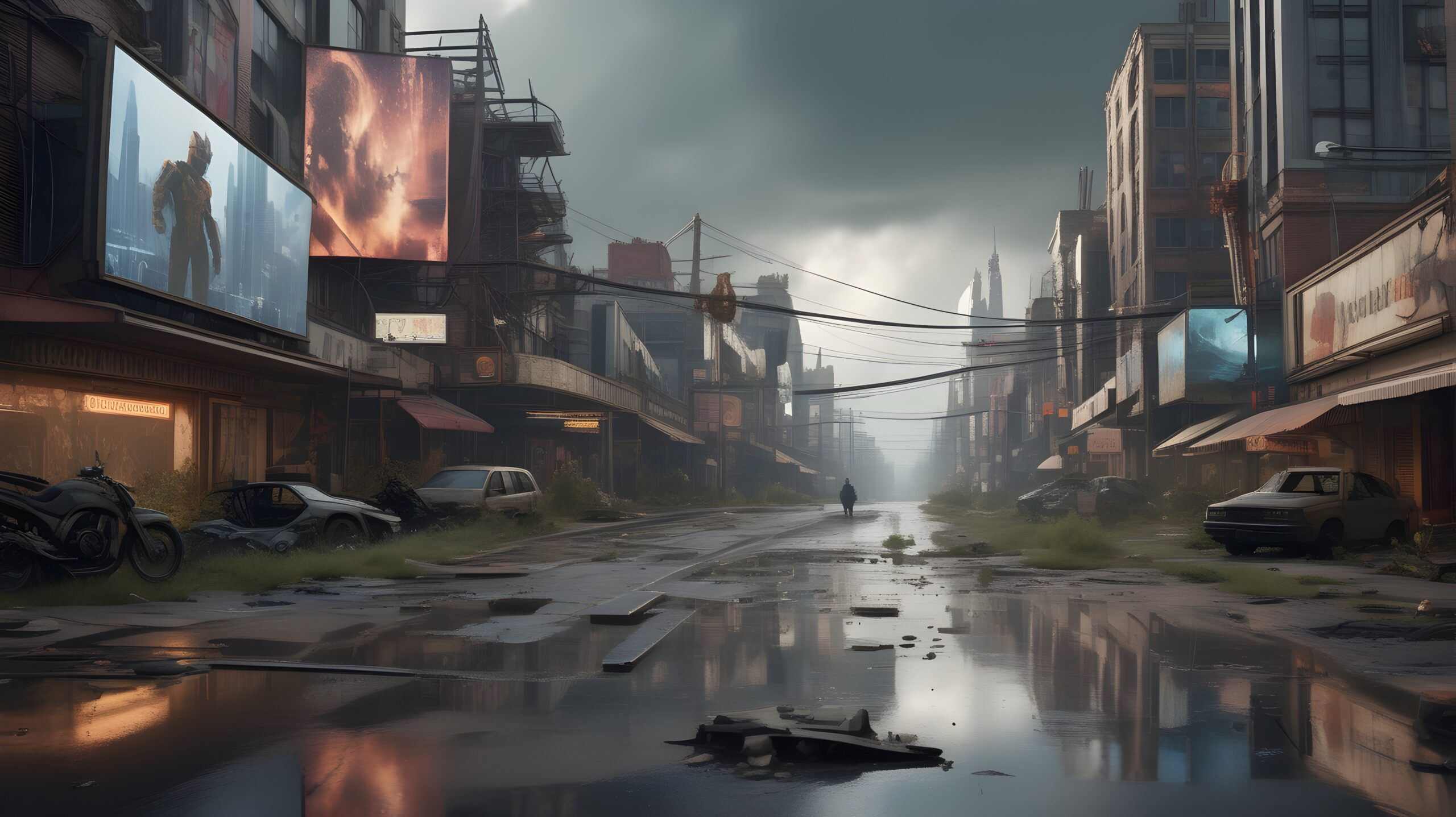 Desolate City Street Aftermath