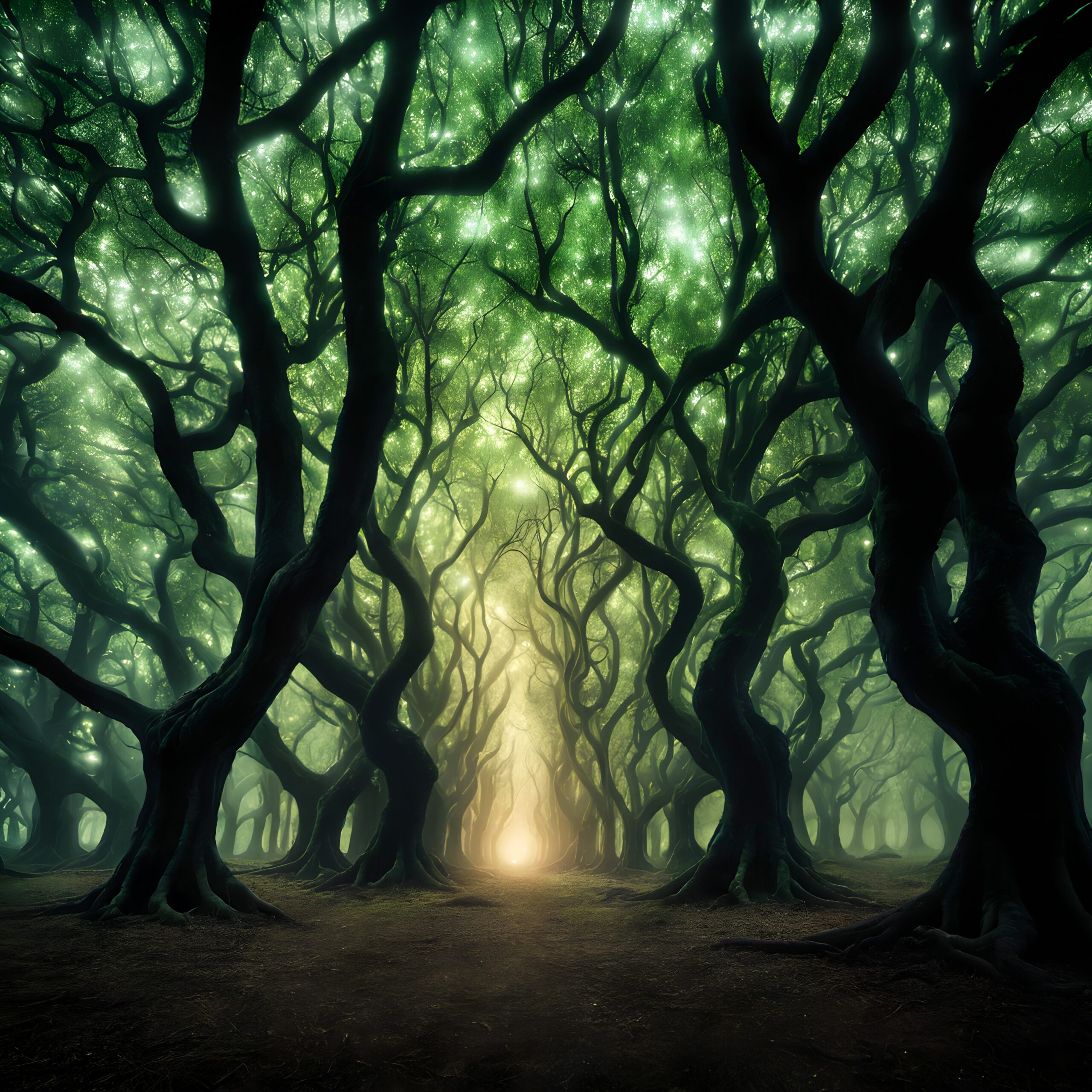 Enchanted Pathway Through Twilight Woods