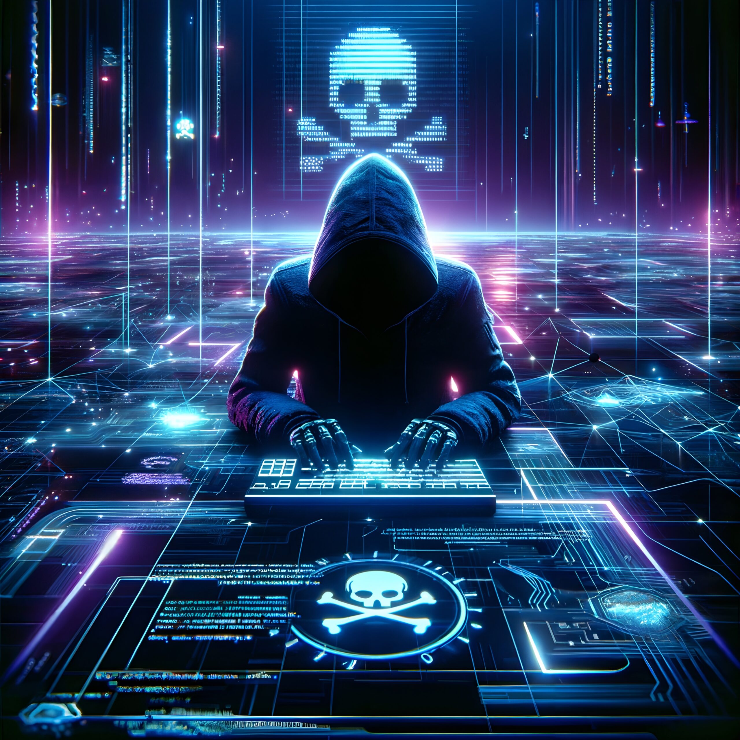 Futuristic Hacker in Neon Glow