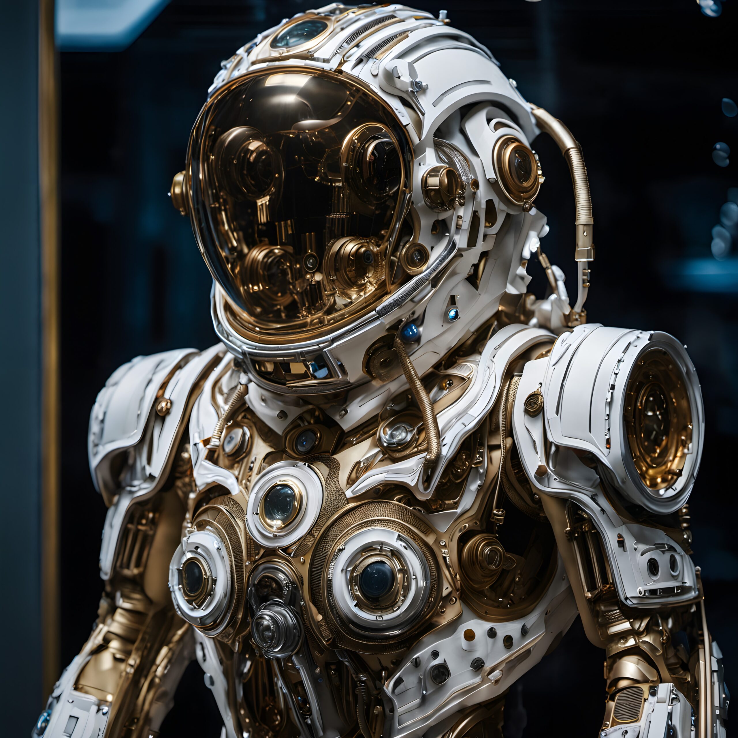 Futuristic Golden Space Suit Design
