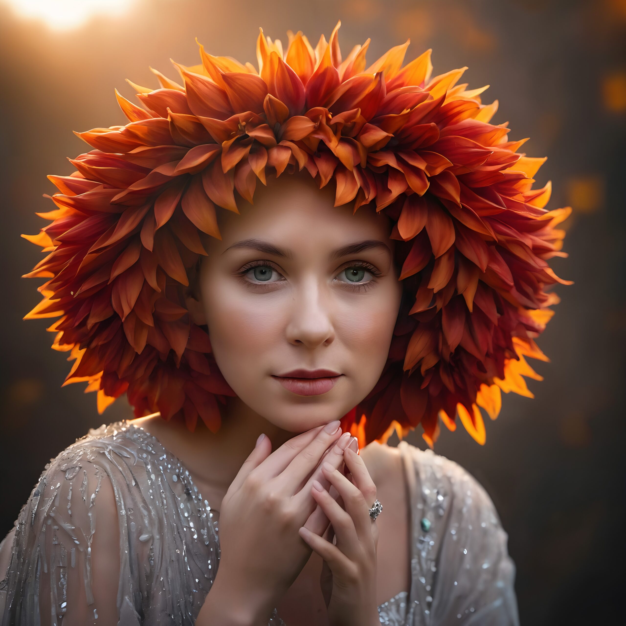 Floral Crown Enhances Ethereal Portrait