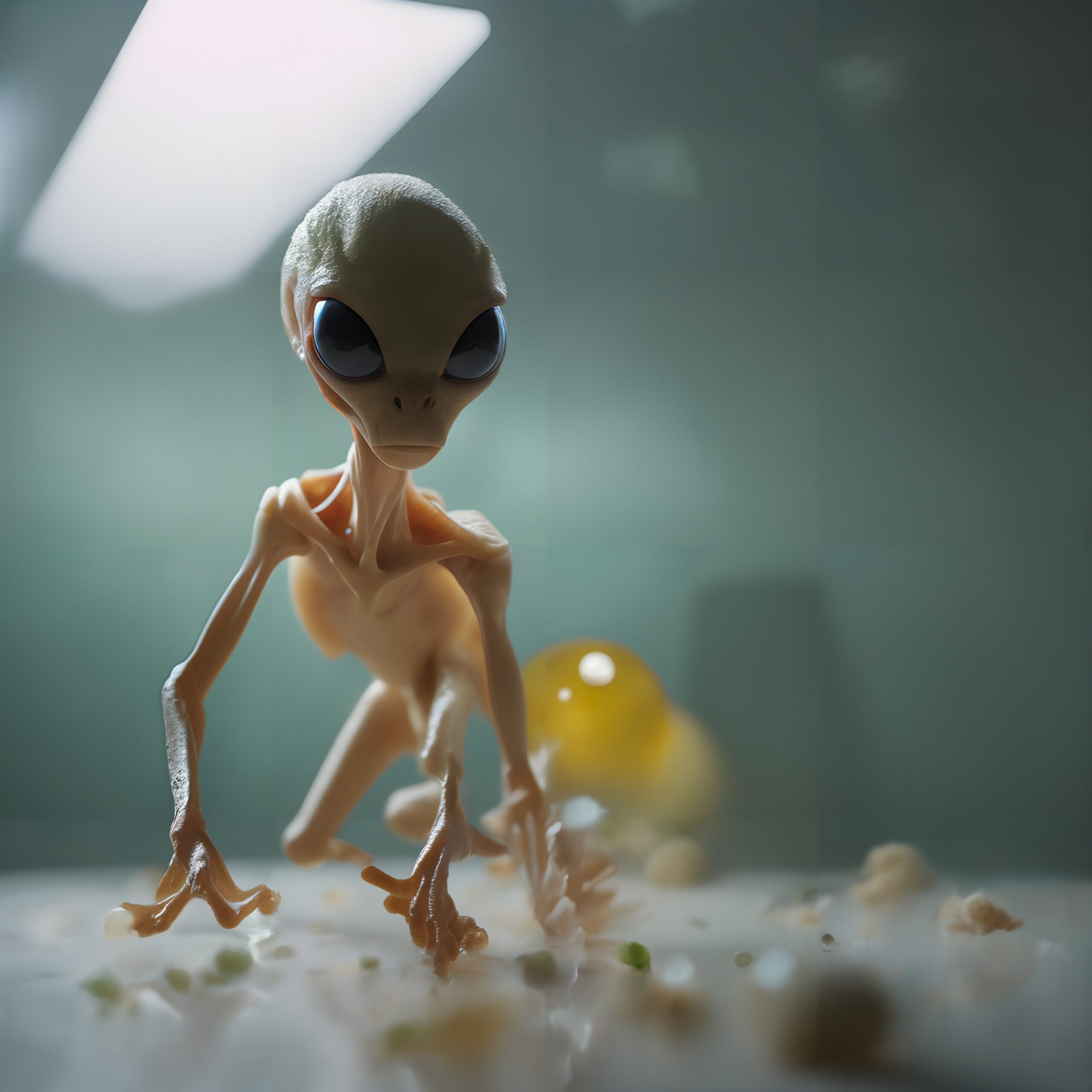 Mysterious Alien on Kitchen Counter