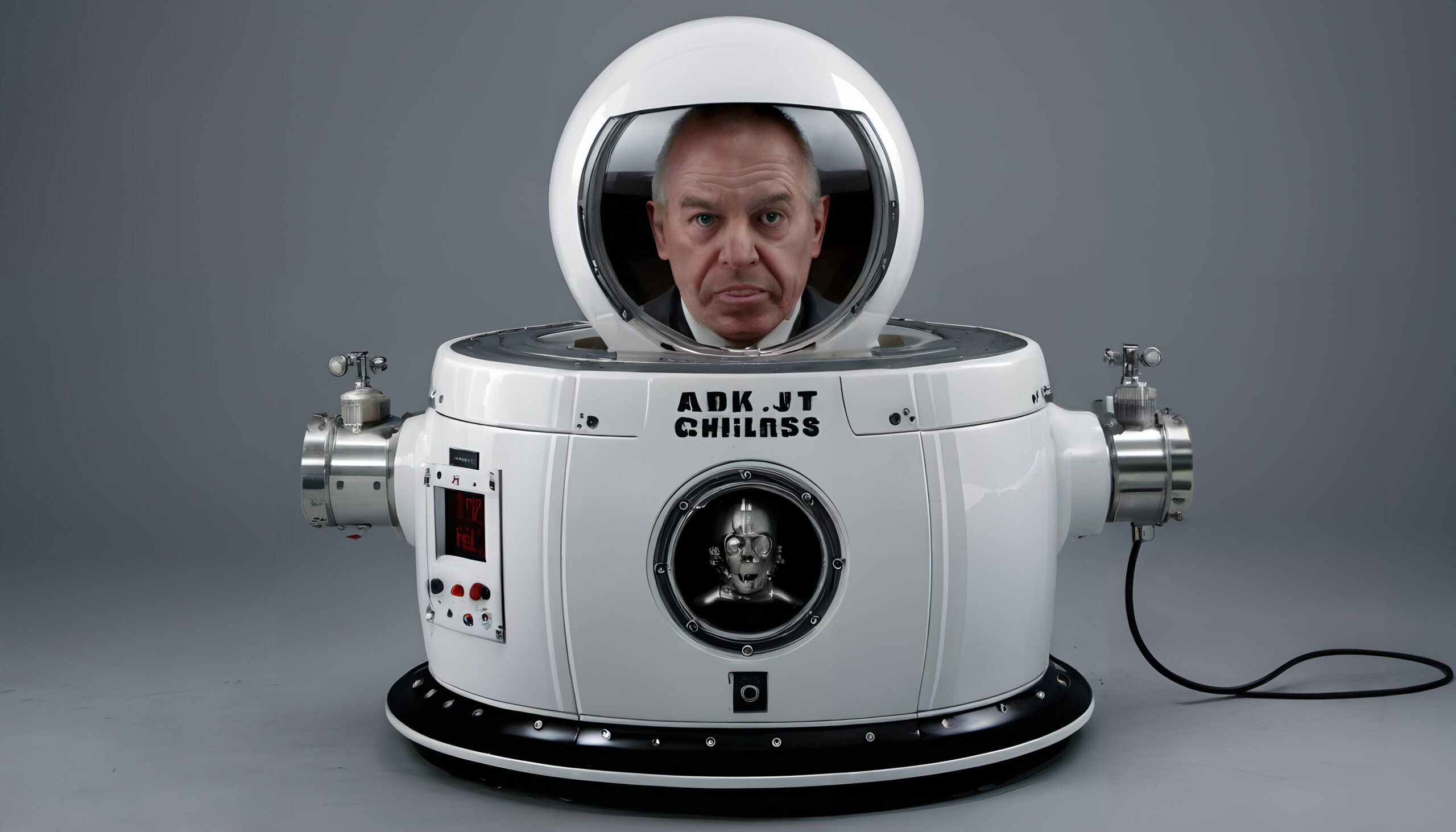 Futuristic Machine with Human Head