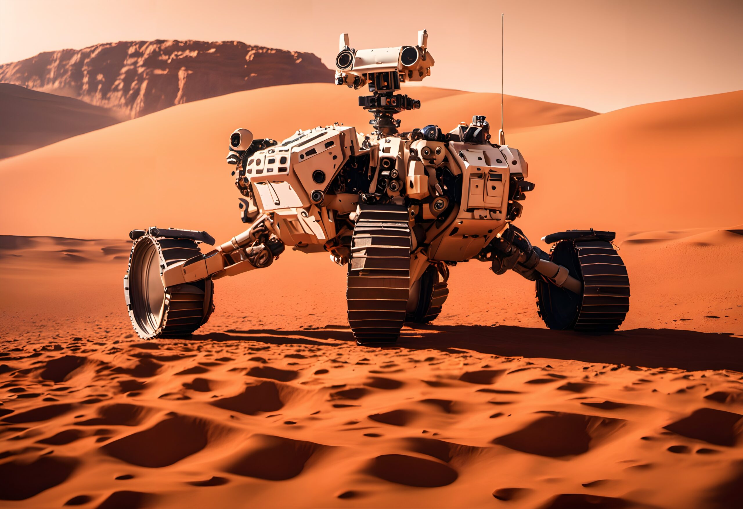 Martian Rover Explores Alien Desert