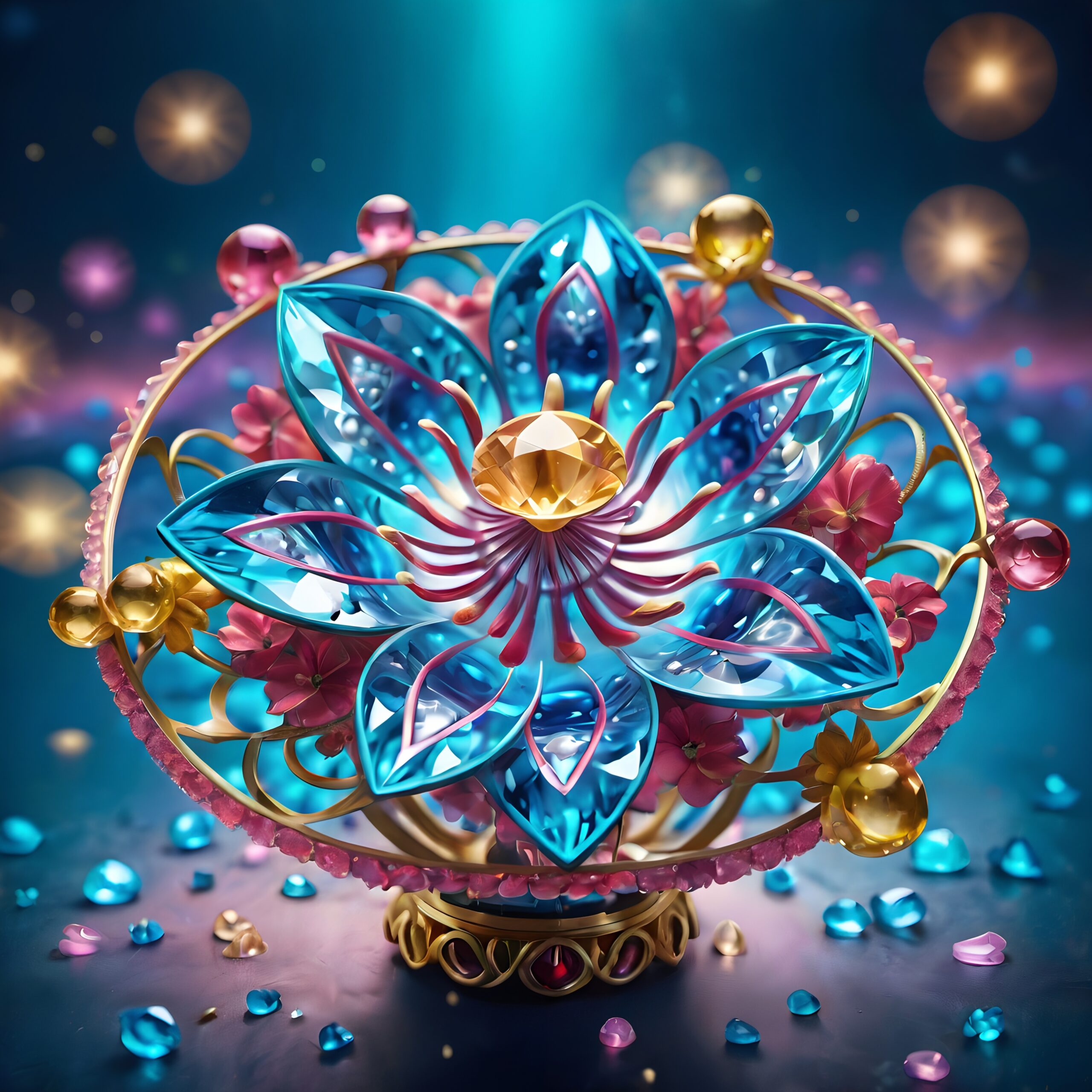 Gemstone Flower in Abstract Fantasy