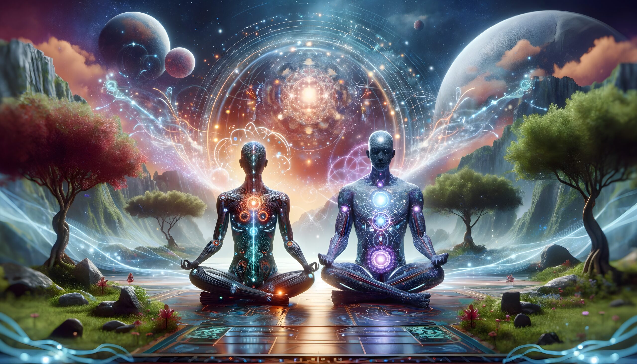 Meditative Harmony in Cosmic Landscape