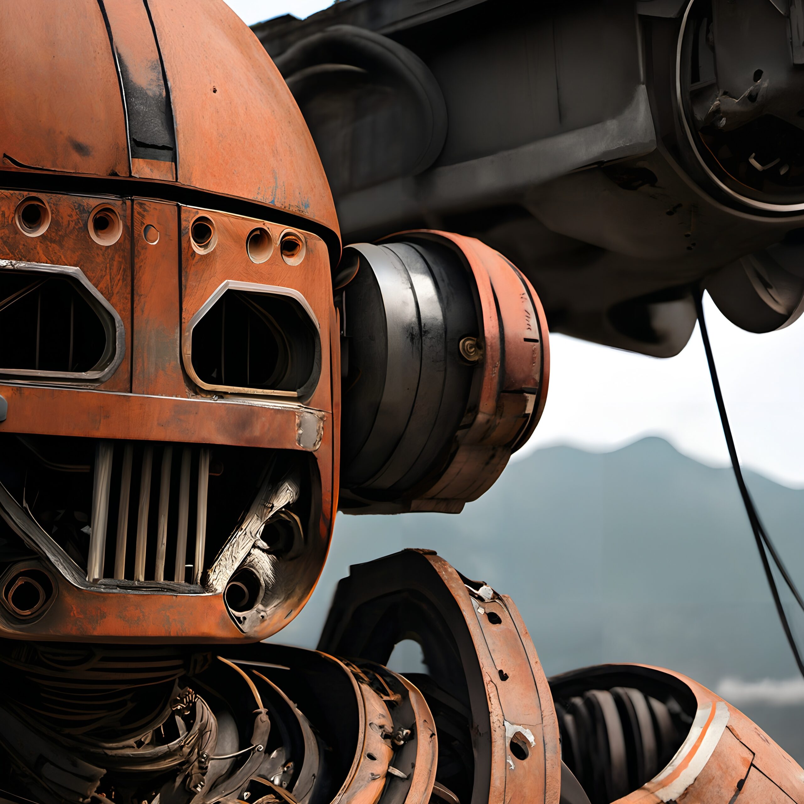 Orange Robot with Mechanical Detail