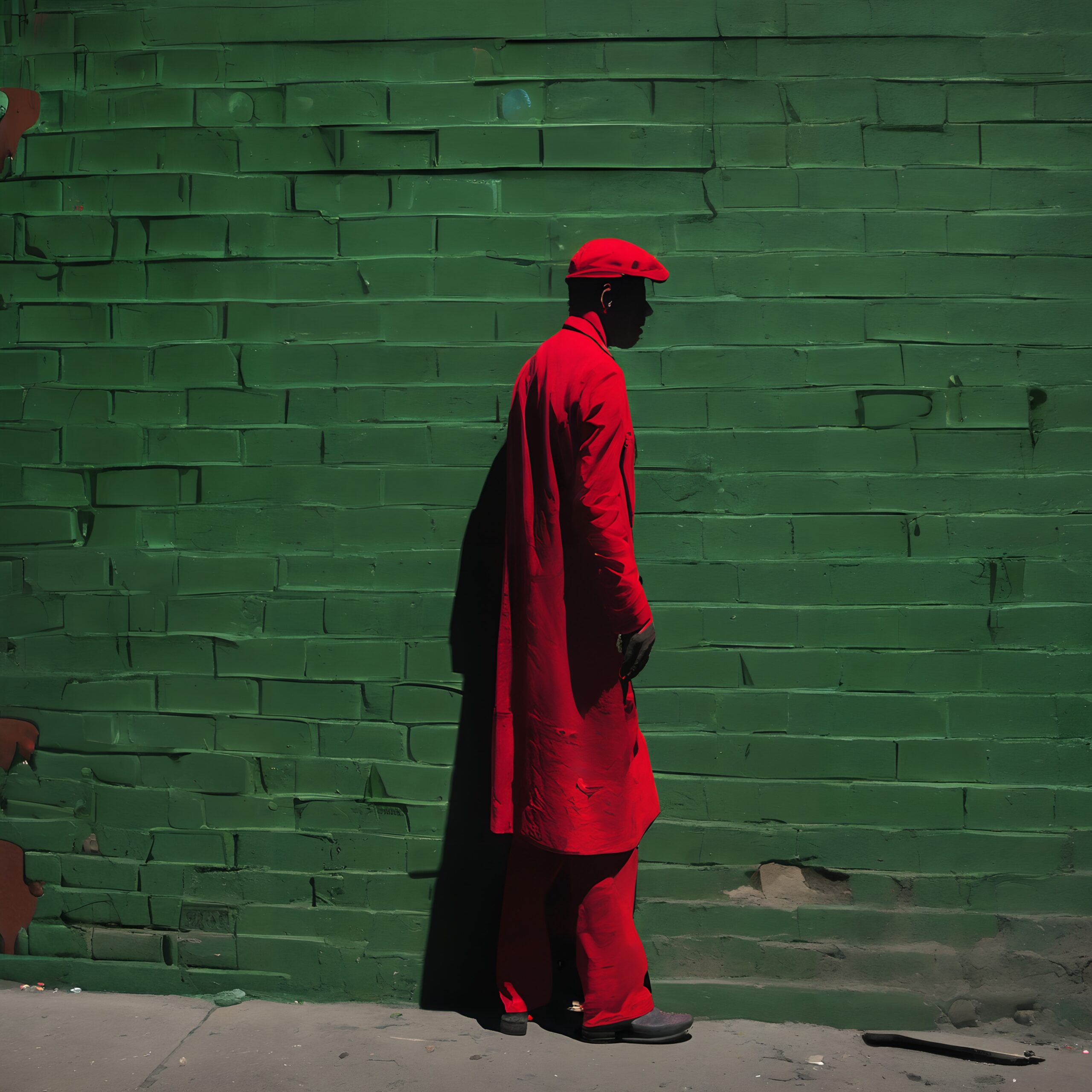 Bold Contrast Against Green Wall