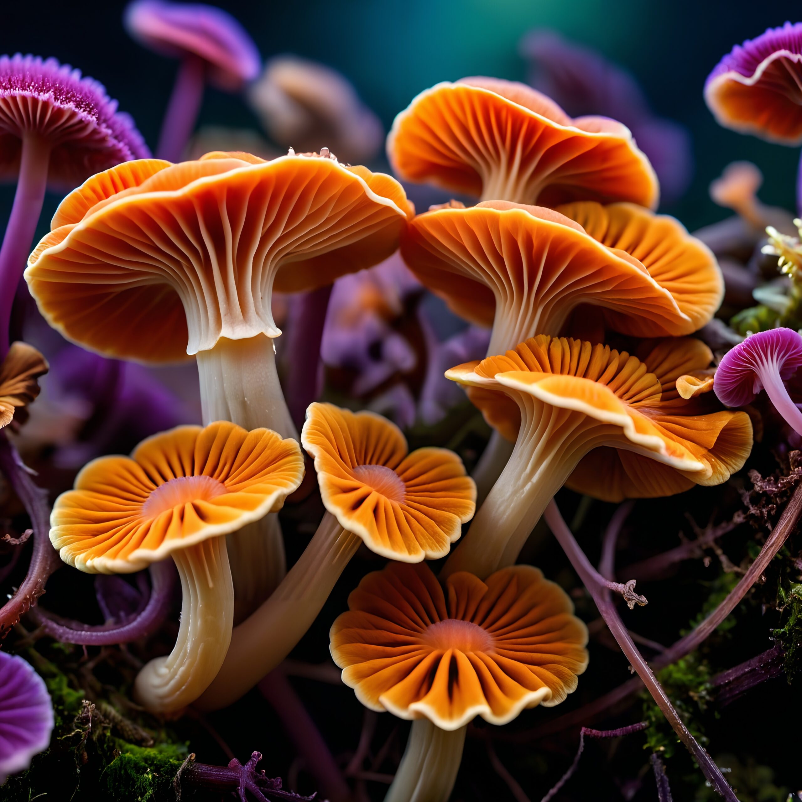 Enchanted Forest of Vibrant Mushrooms