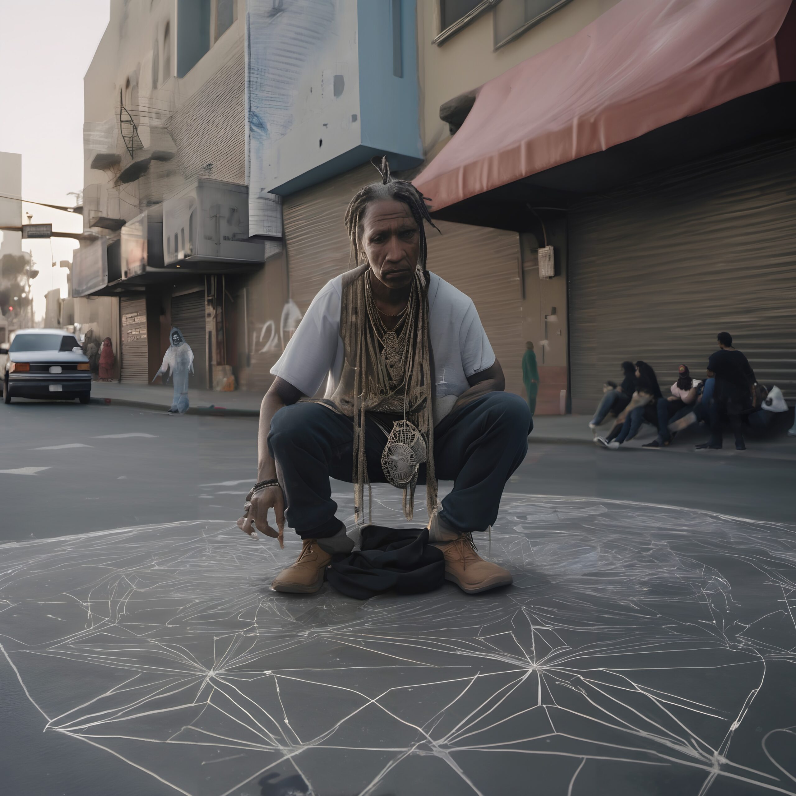 Urban Street Art Ritual Scene