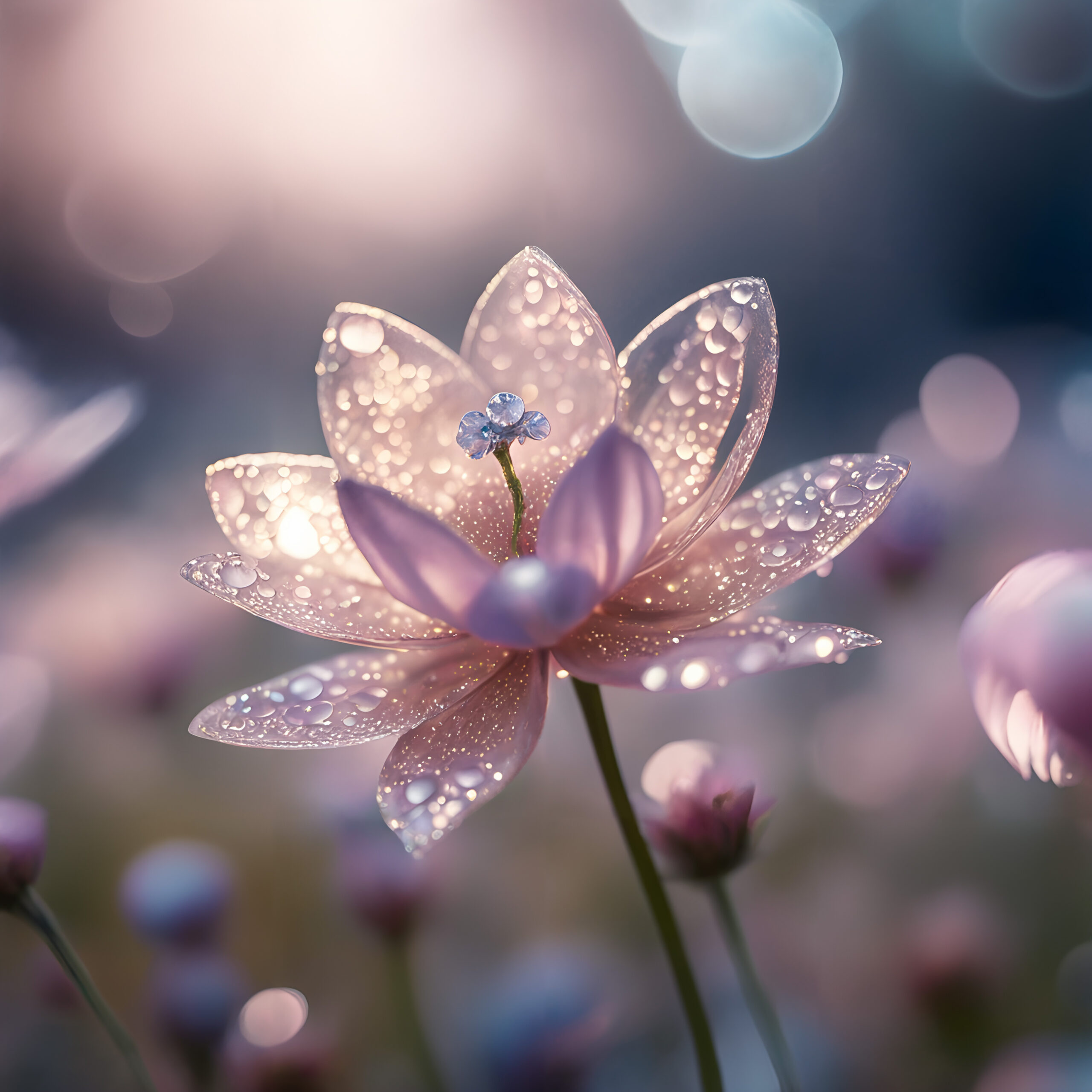 Translucent Flower with Diamonds