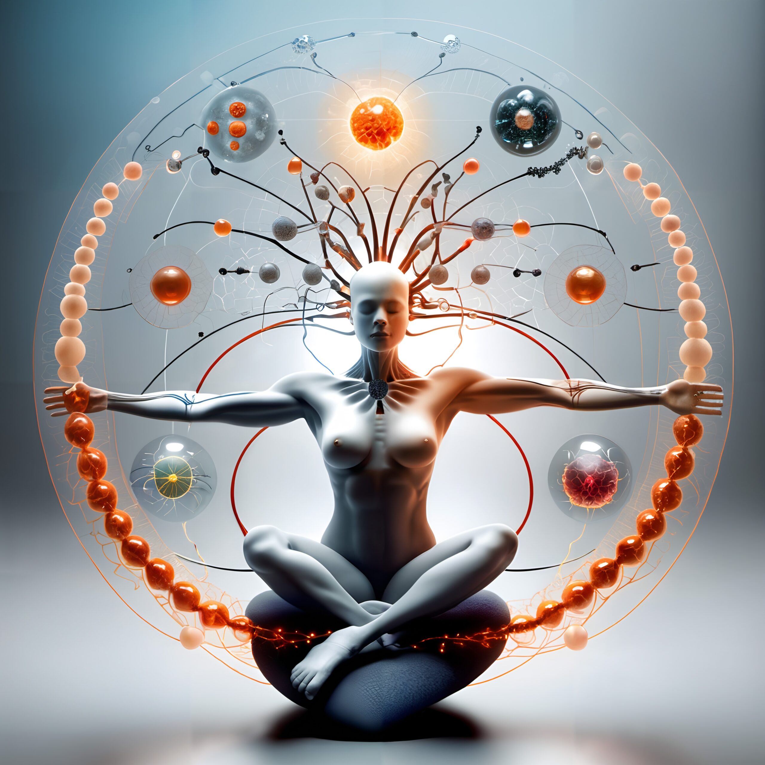 Futuristic Meditative Technology Fusion