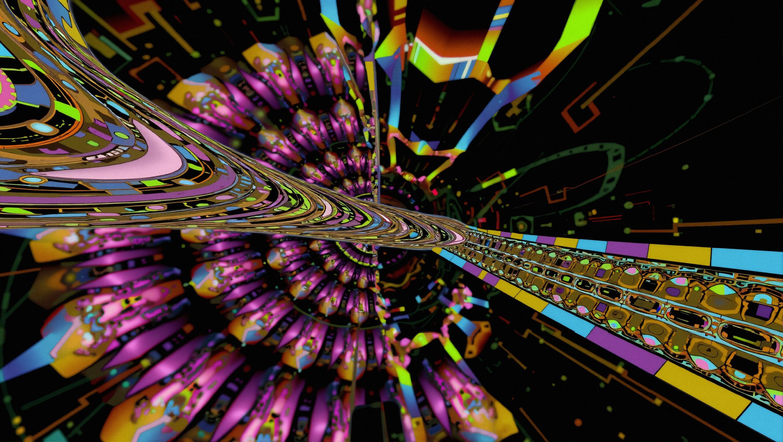 Psychedelic Geometric Pattern Tunnel