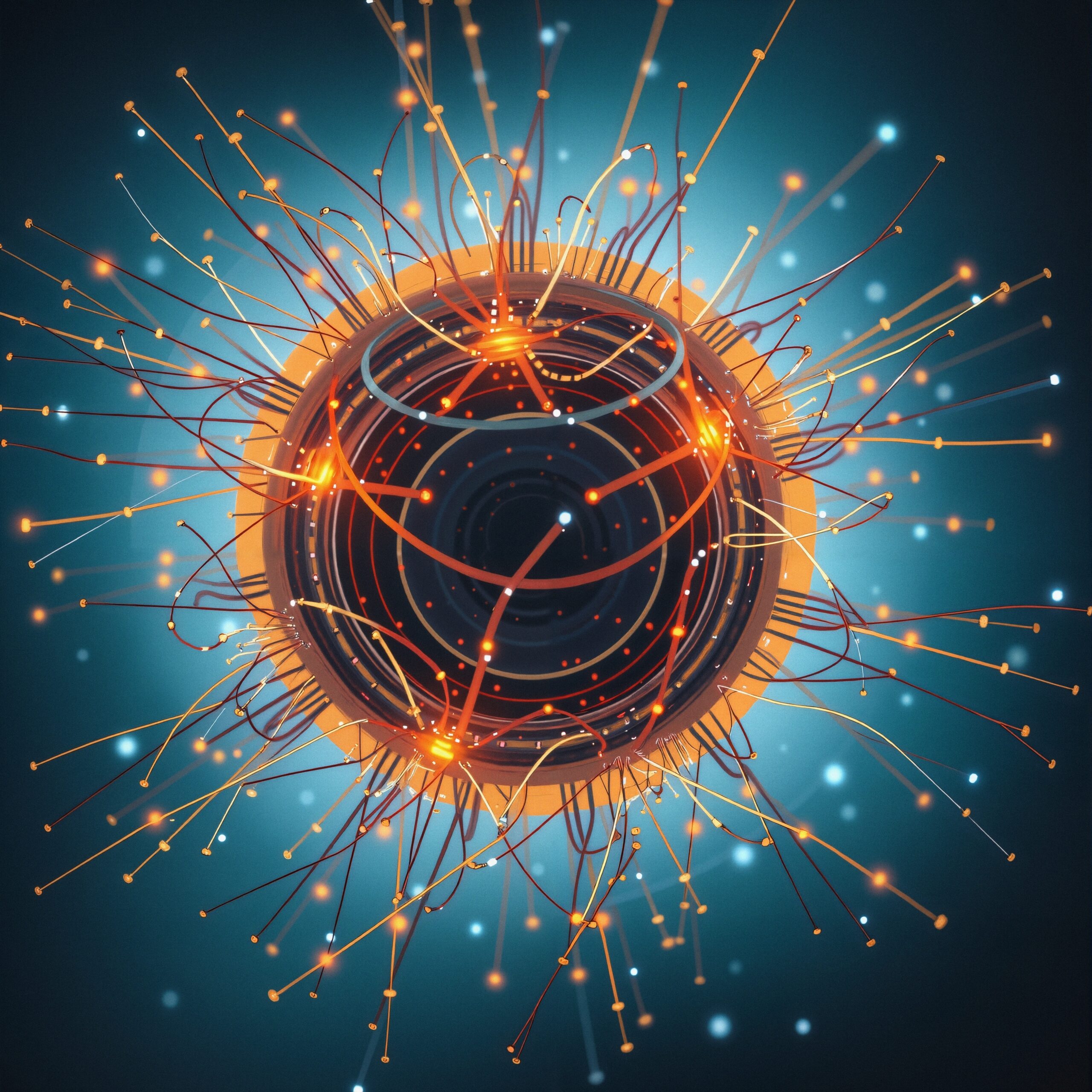 Digital Sphere with Radiant Filaments