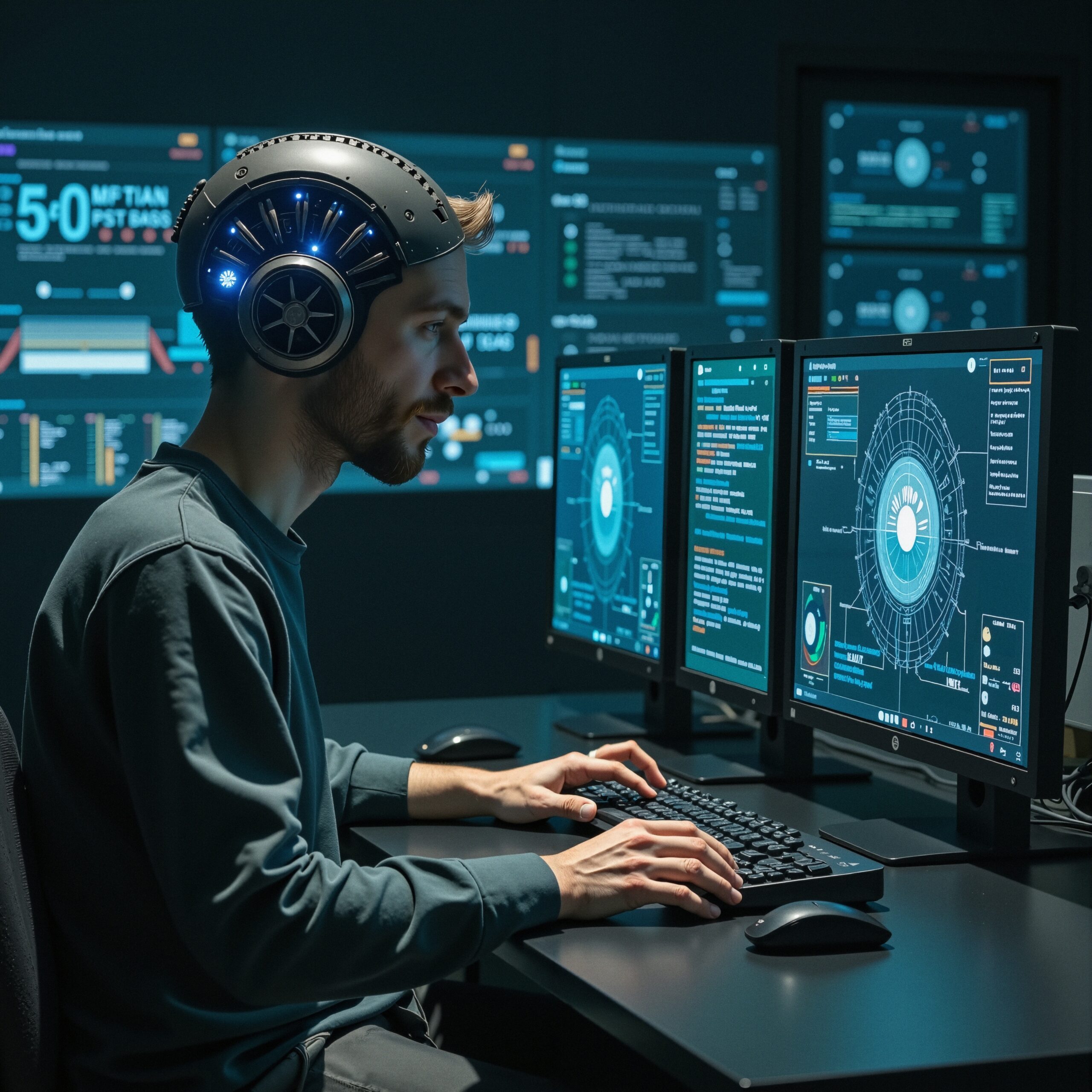 Futuristic Technology Analysis Workstation