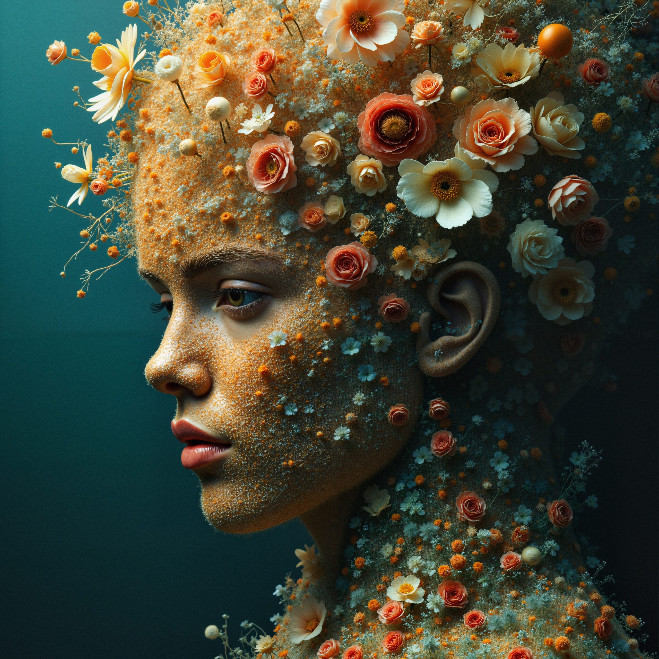 Floral Beauty in Portraiture Art