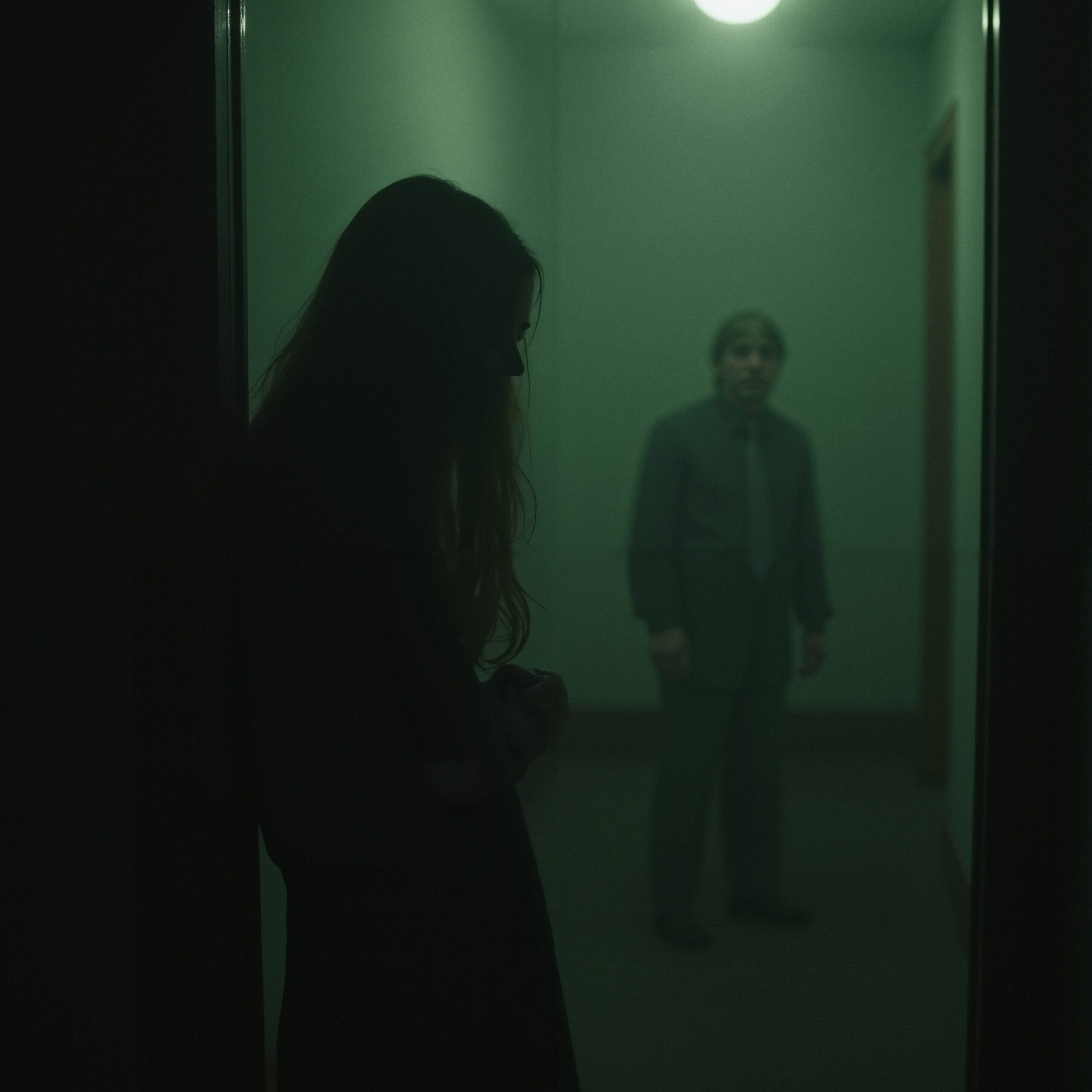 Suspenseful Corridor Moment Captured