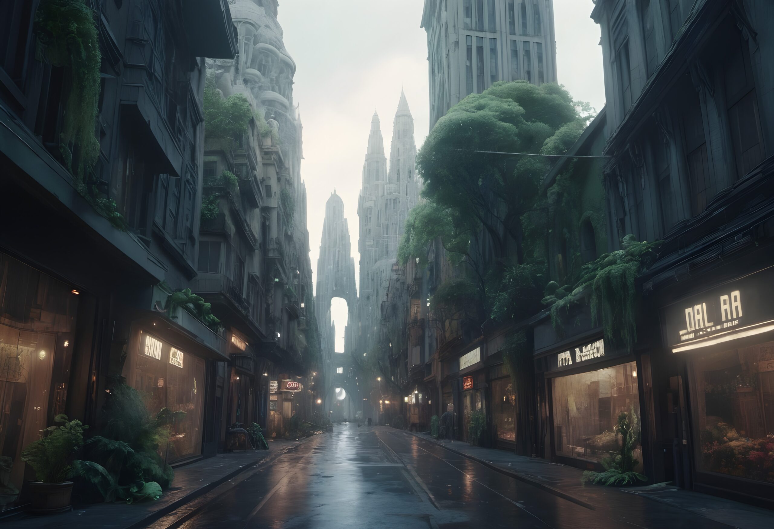 Urban Utopia with Lush Greenery