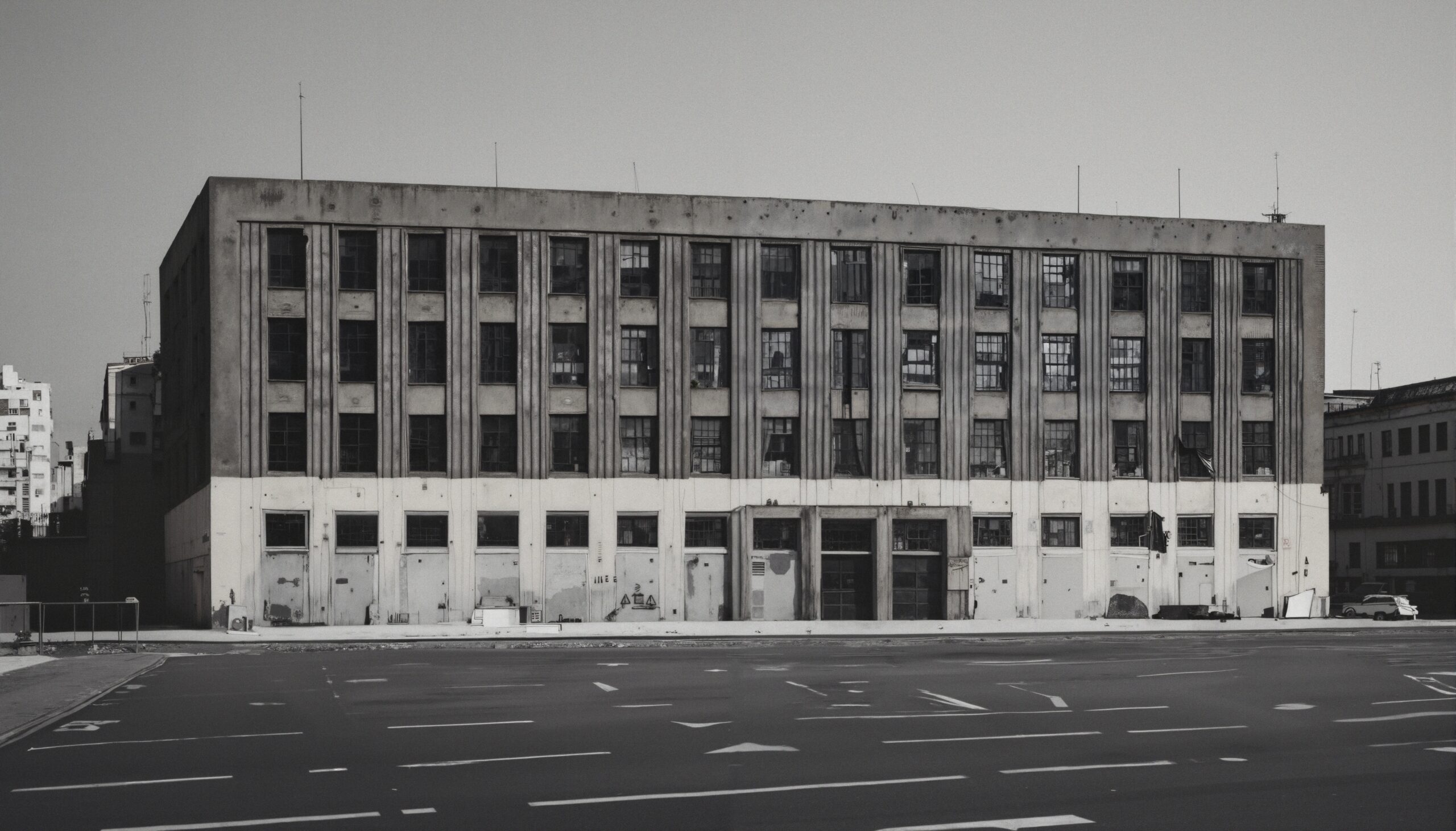 Abandoned Building in Urban Landscape