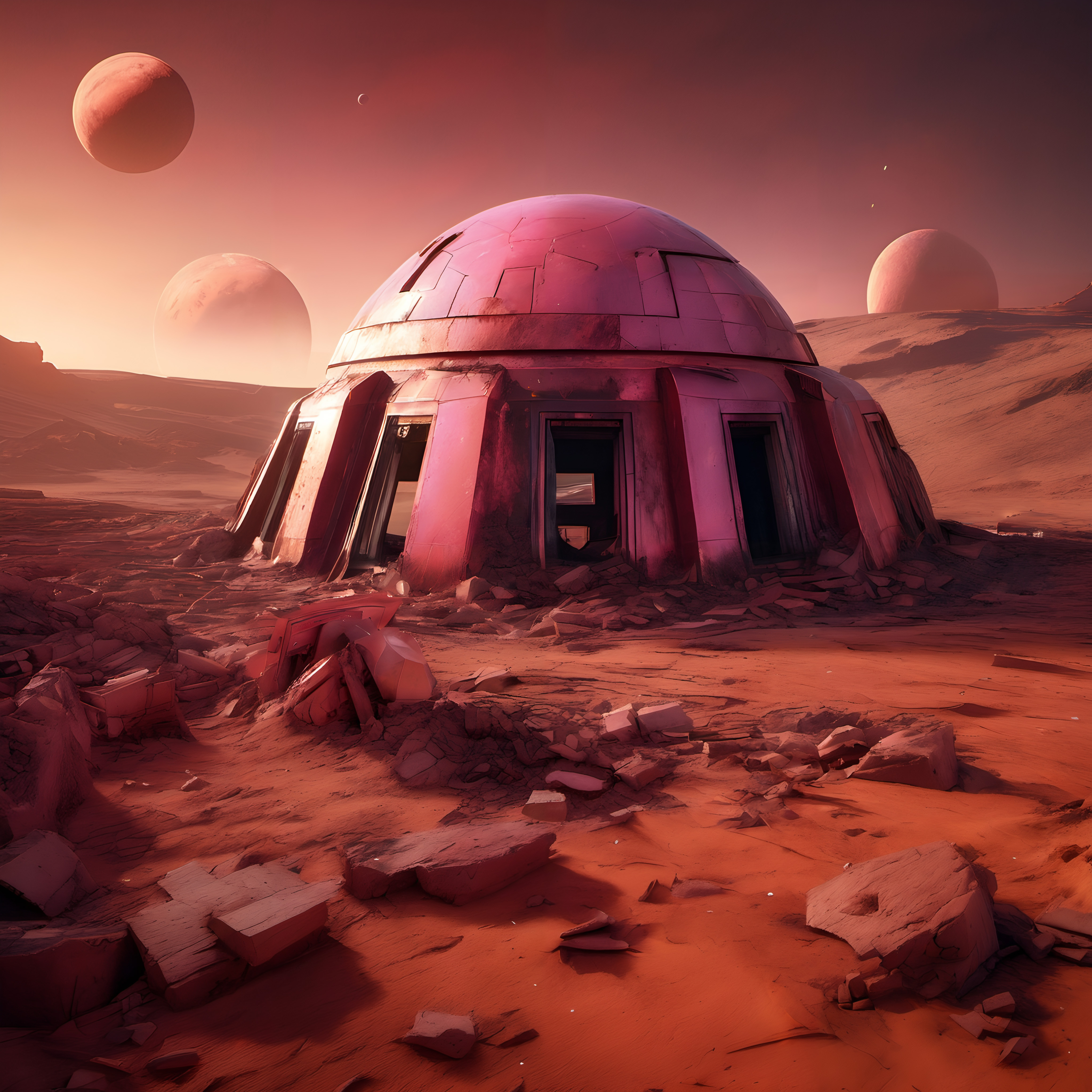 Ruined Dome on Mars
