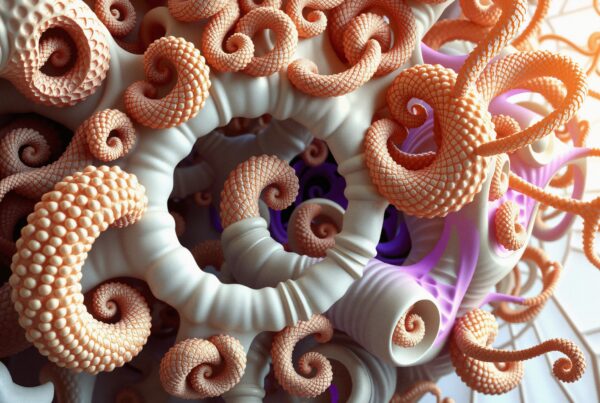 Abstract Organic Spiraling Tentacle Design