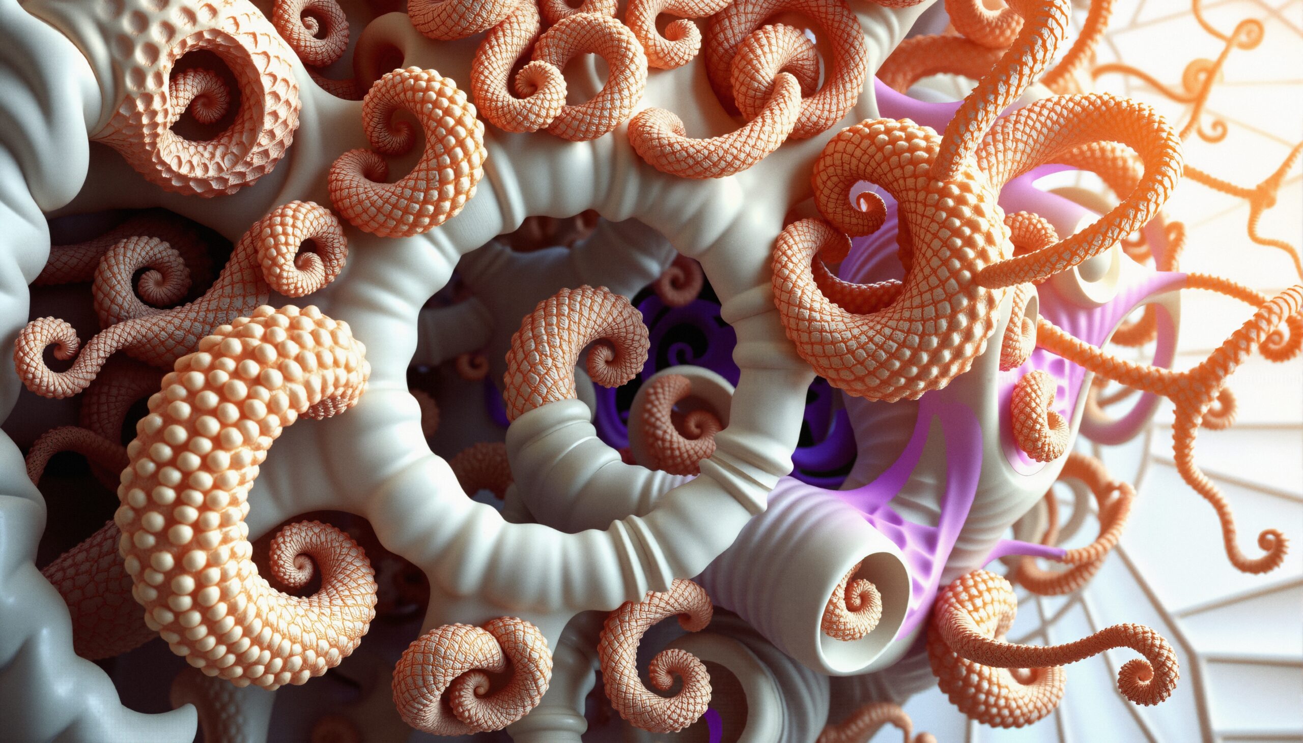 Abstract Organic Spiraling Tentacle Design