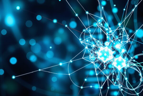 Futuristic Neon Network Connection Visualization