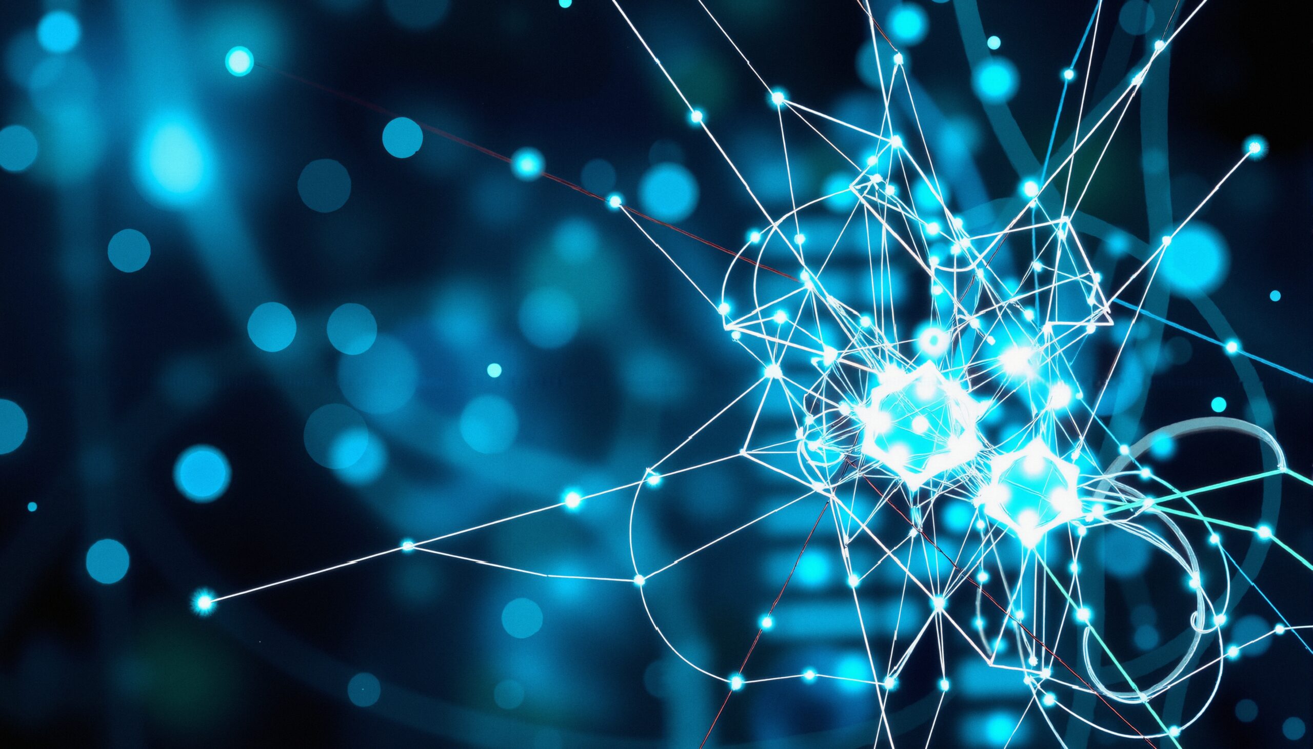 Futuristic Neon Network Connection Visualization