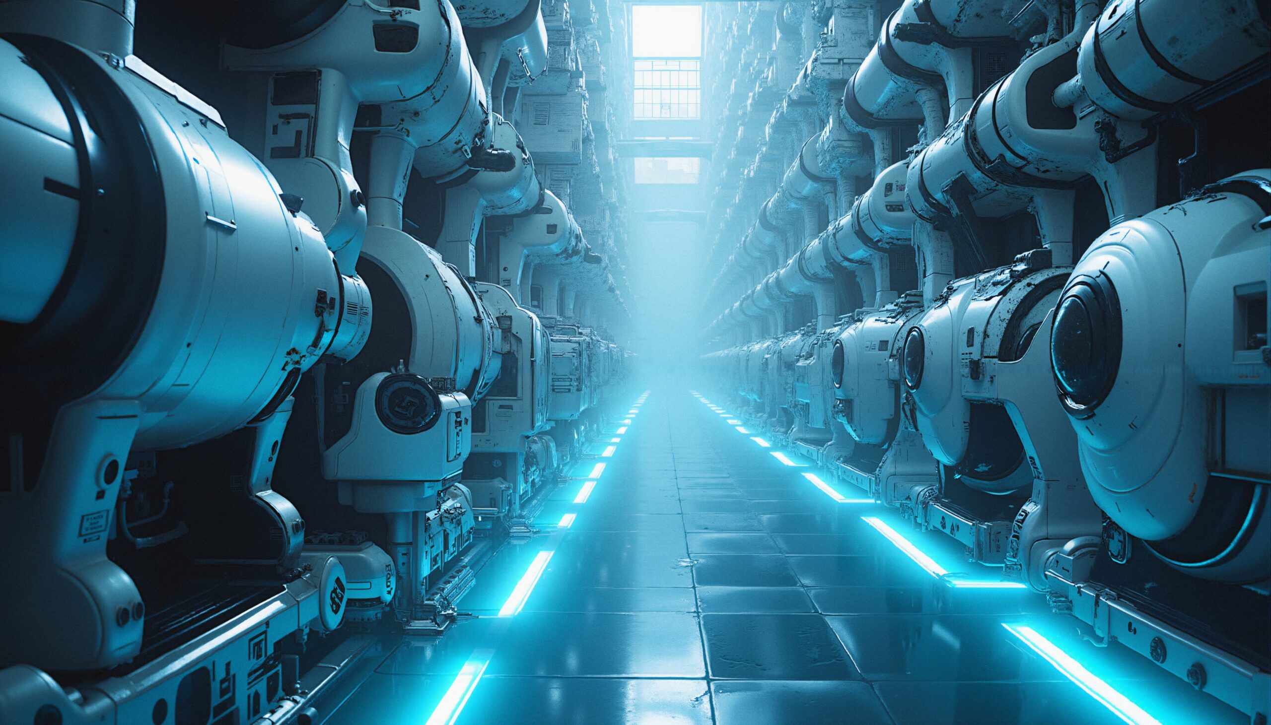 Futuristic Corridor with Machines