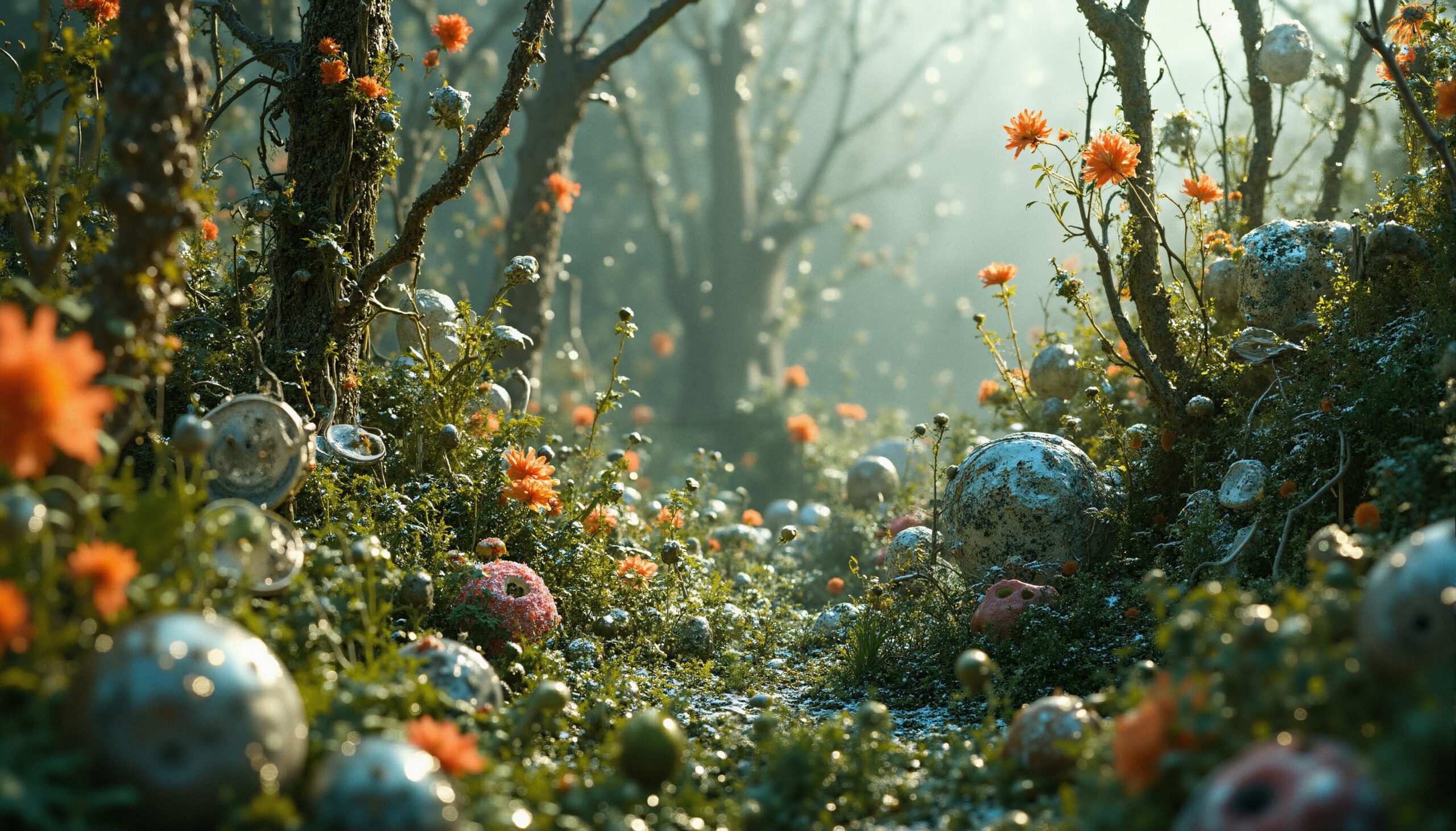 Enchanted Forest with Spheres