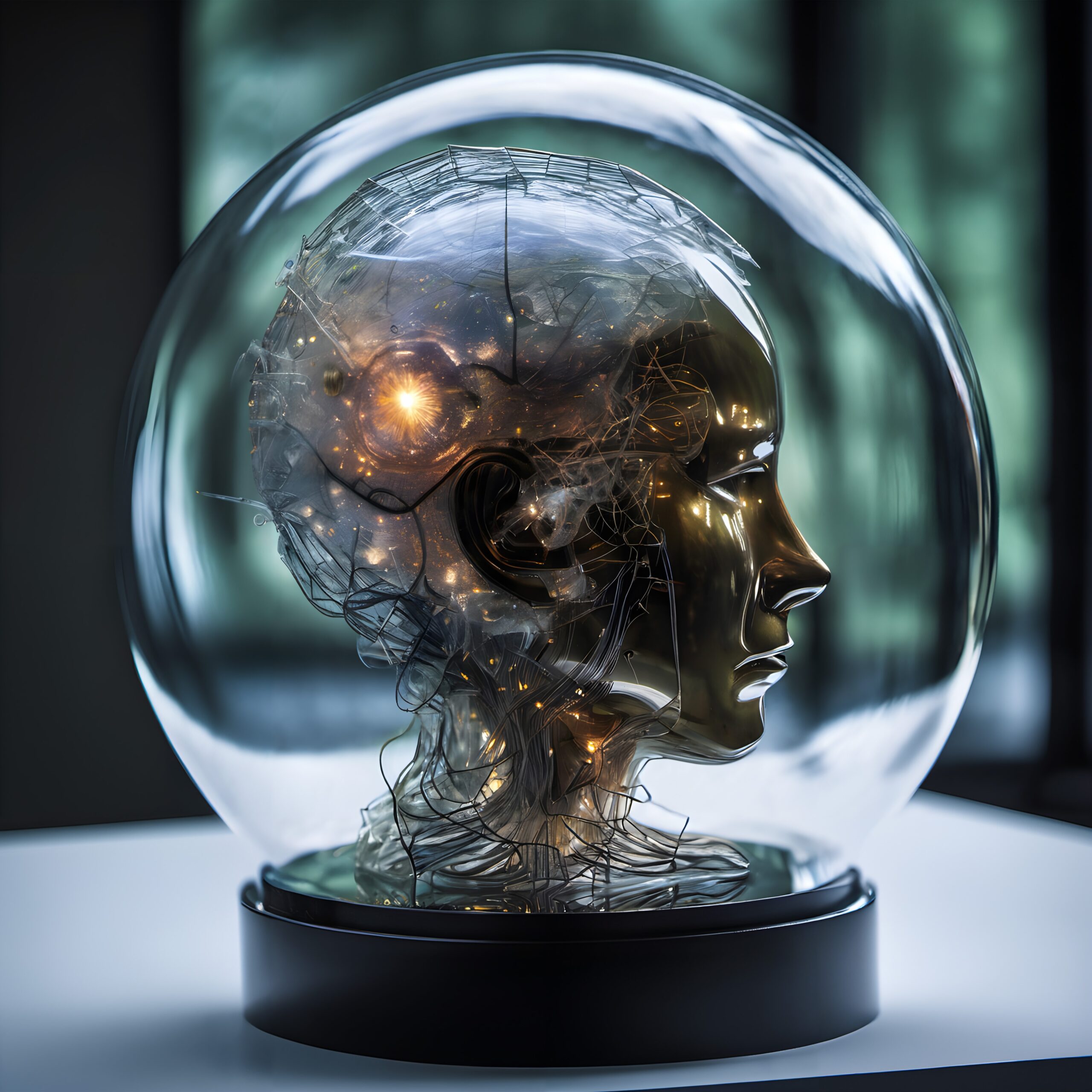 Futuristic Circuitry in Glass Sphere