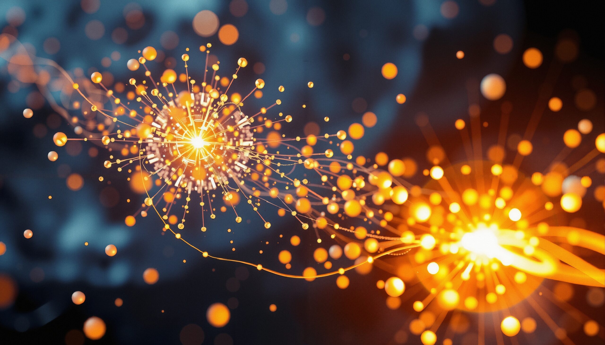 Digital Network Glowing Connections