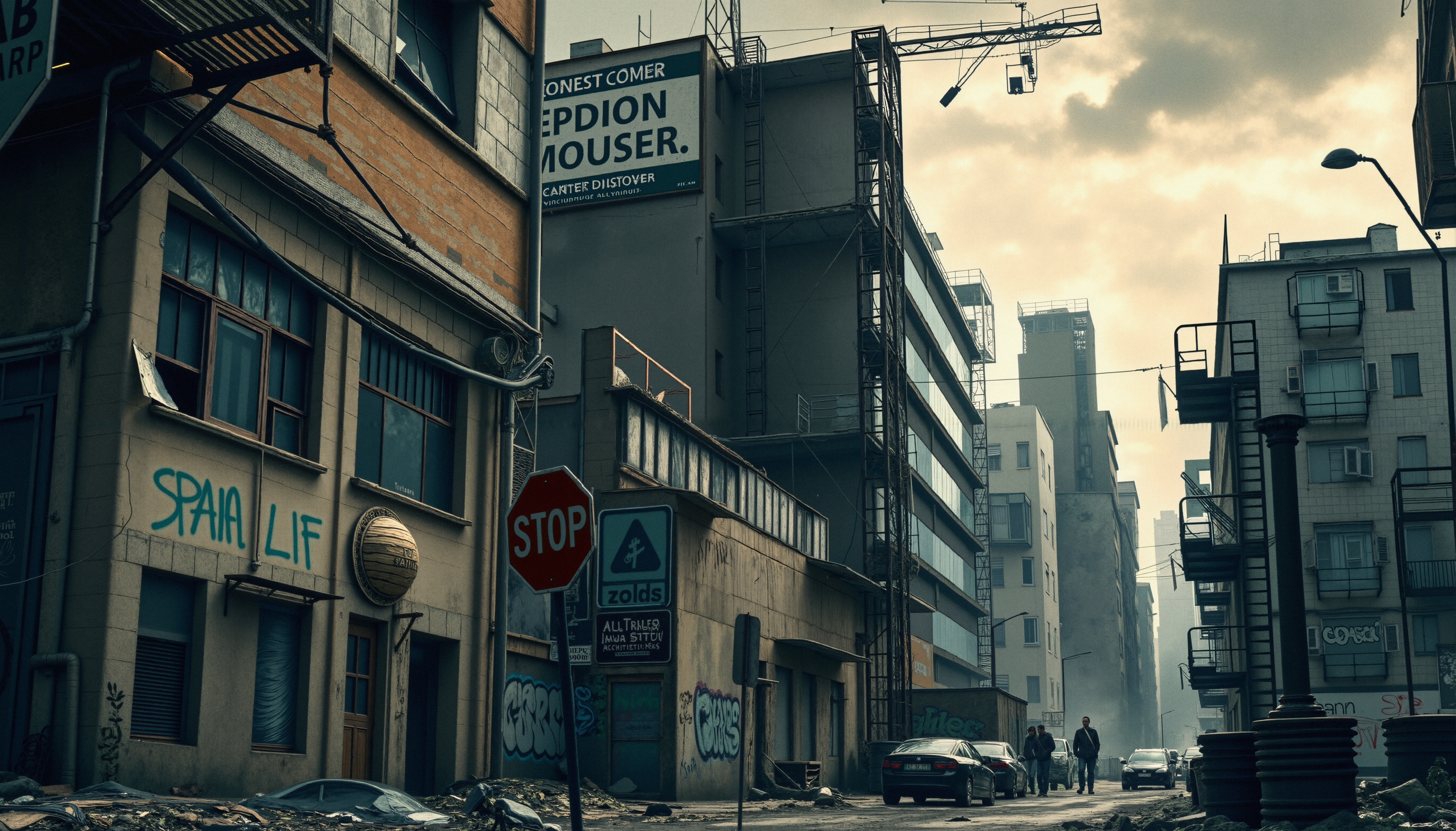 Gritty Urban Decay Street Scene