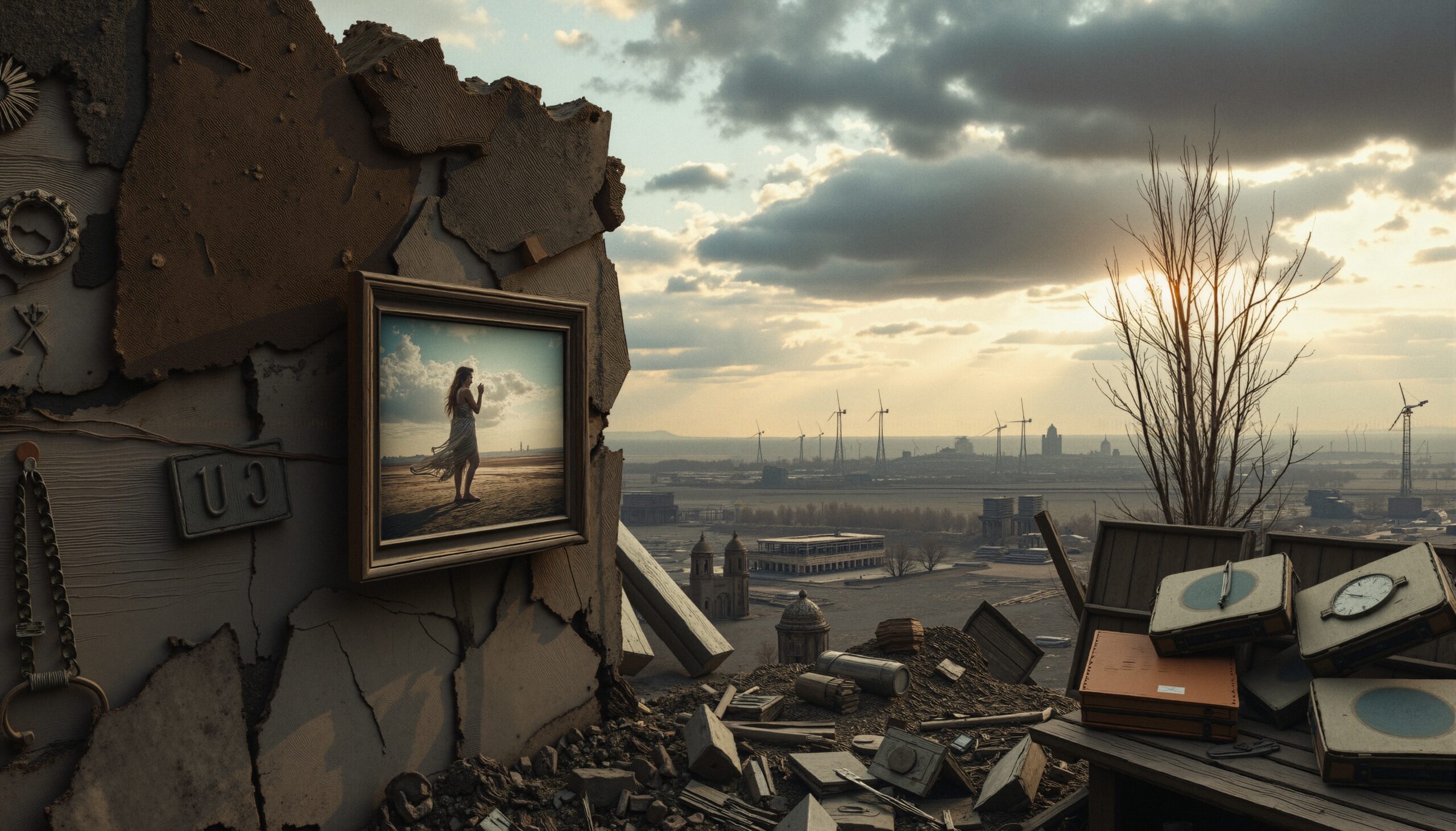 Past and Present Juxtaposed Landscape