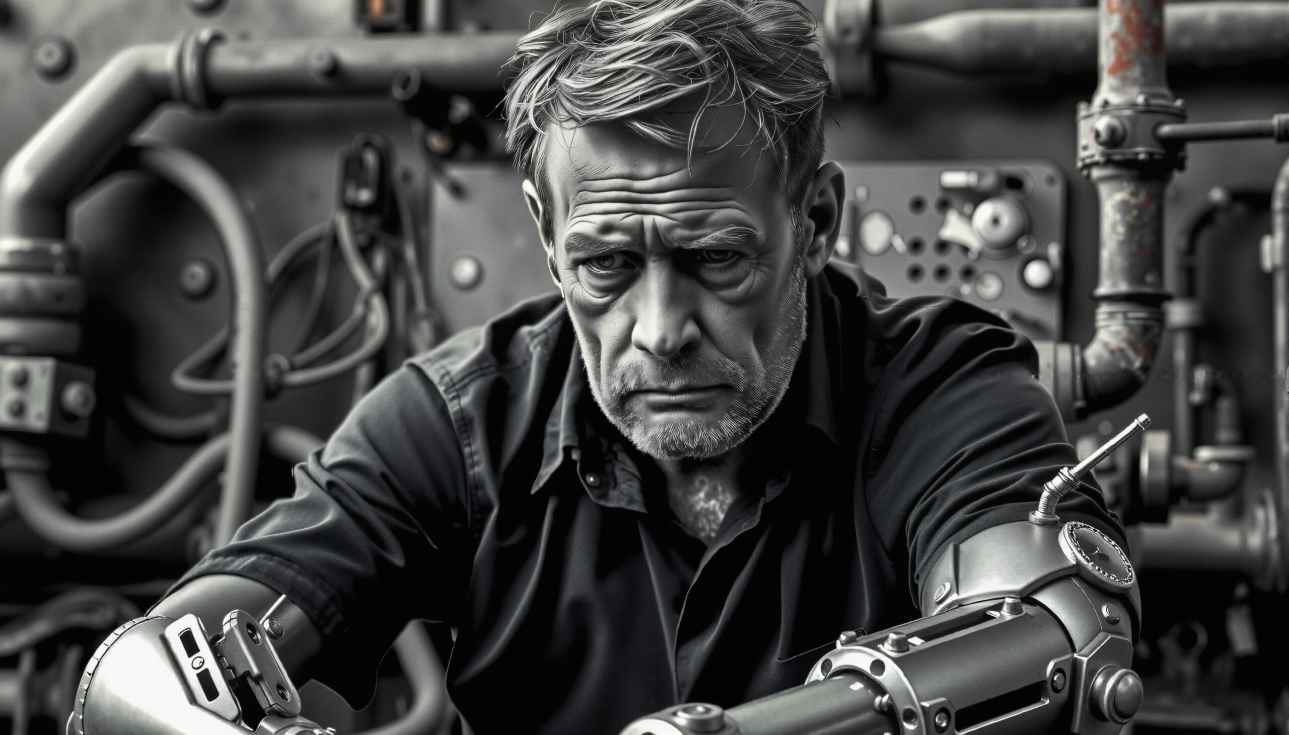 Man Blends with Machine Reality