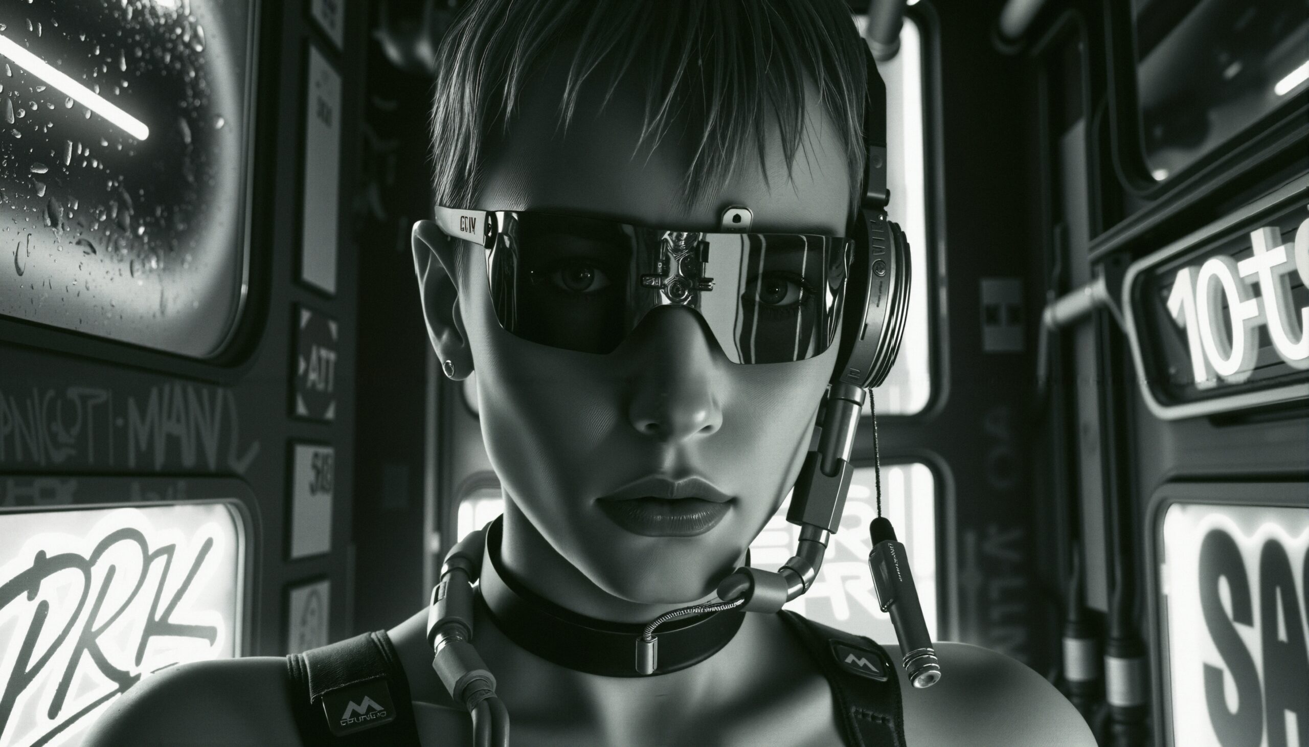 Futuristic Cyberpunk Technology Portrait