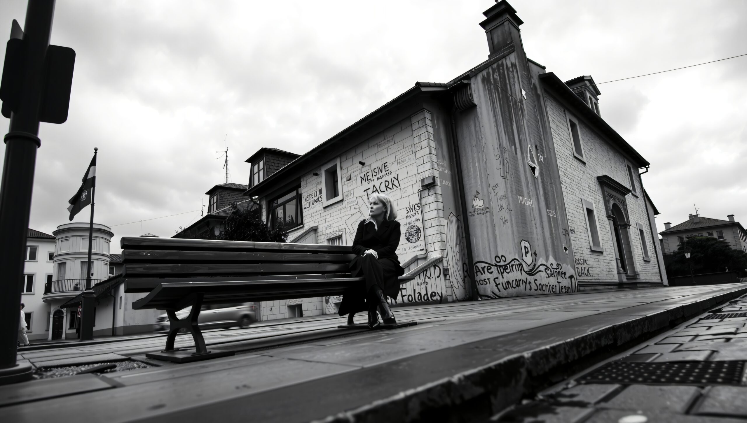 Urban Solitude in Black and White