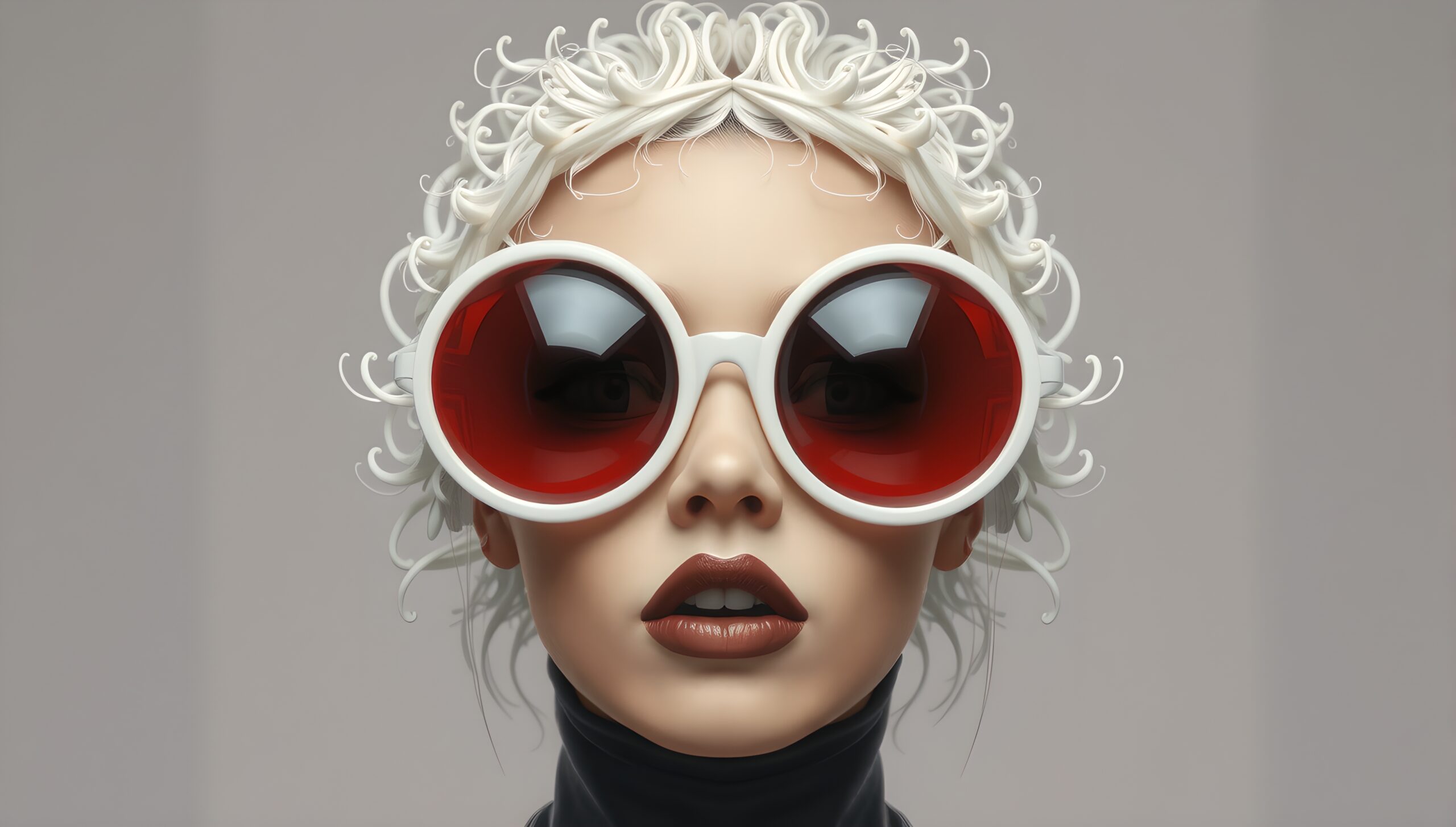 Futuristic Fashionable Sunglasses Portrait