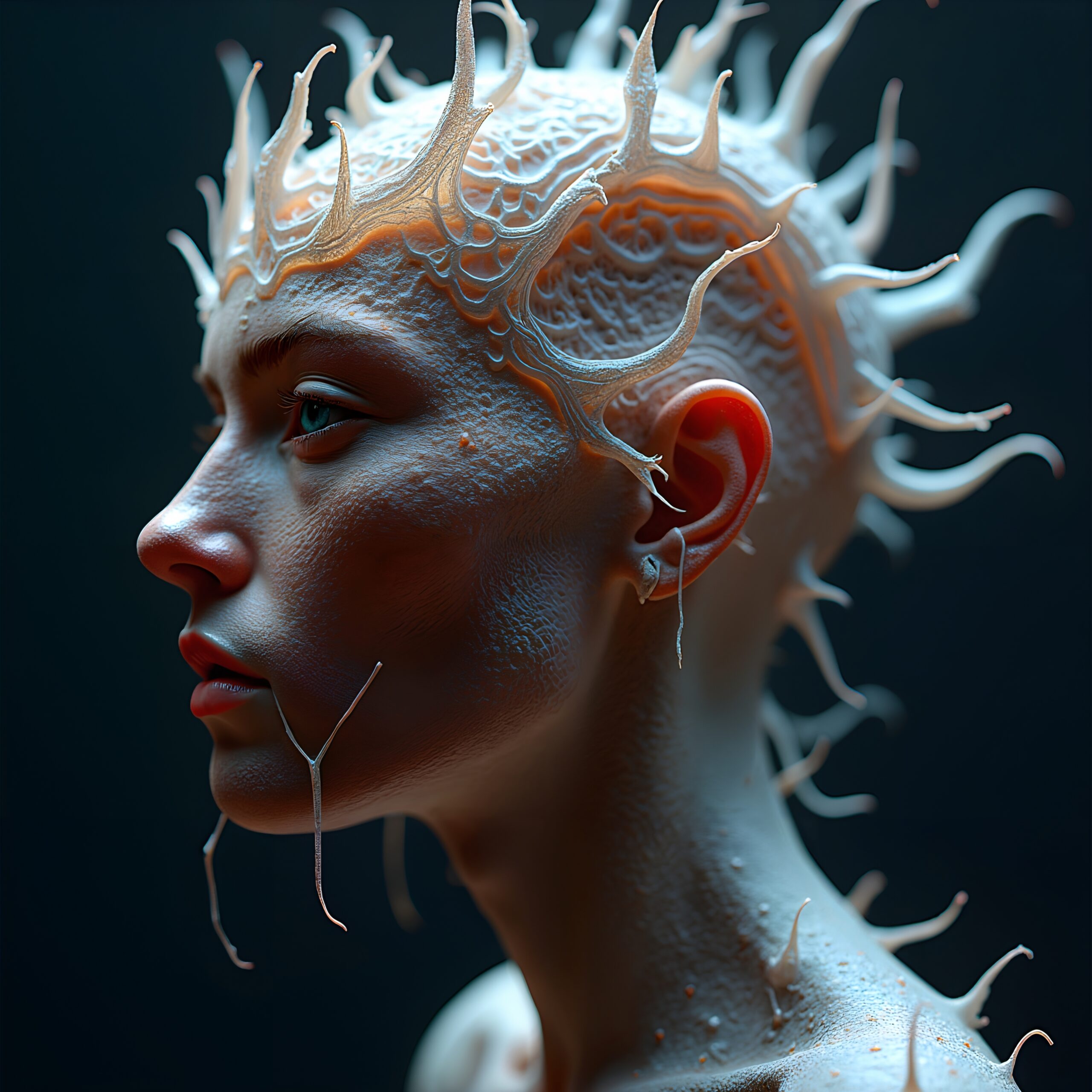 Alien Elegance Intricate Human Portrait