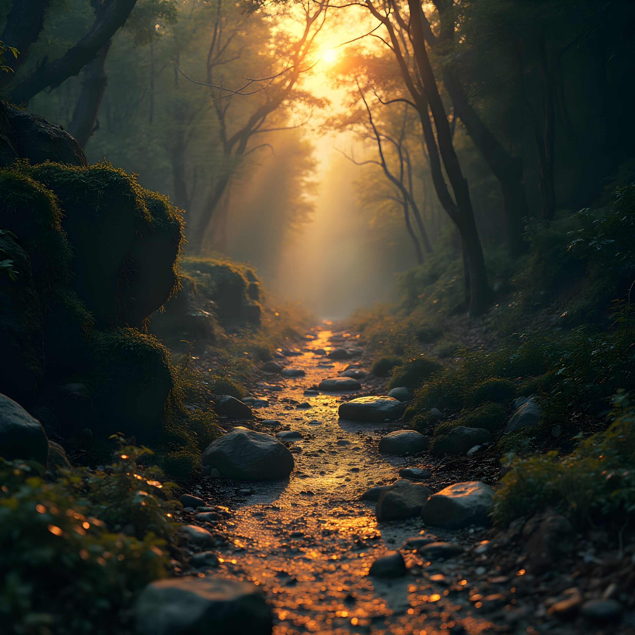 Serenity in a Forest Stream