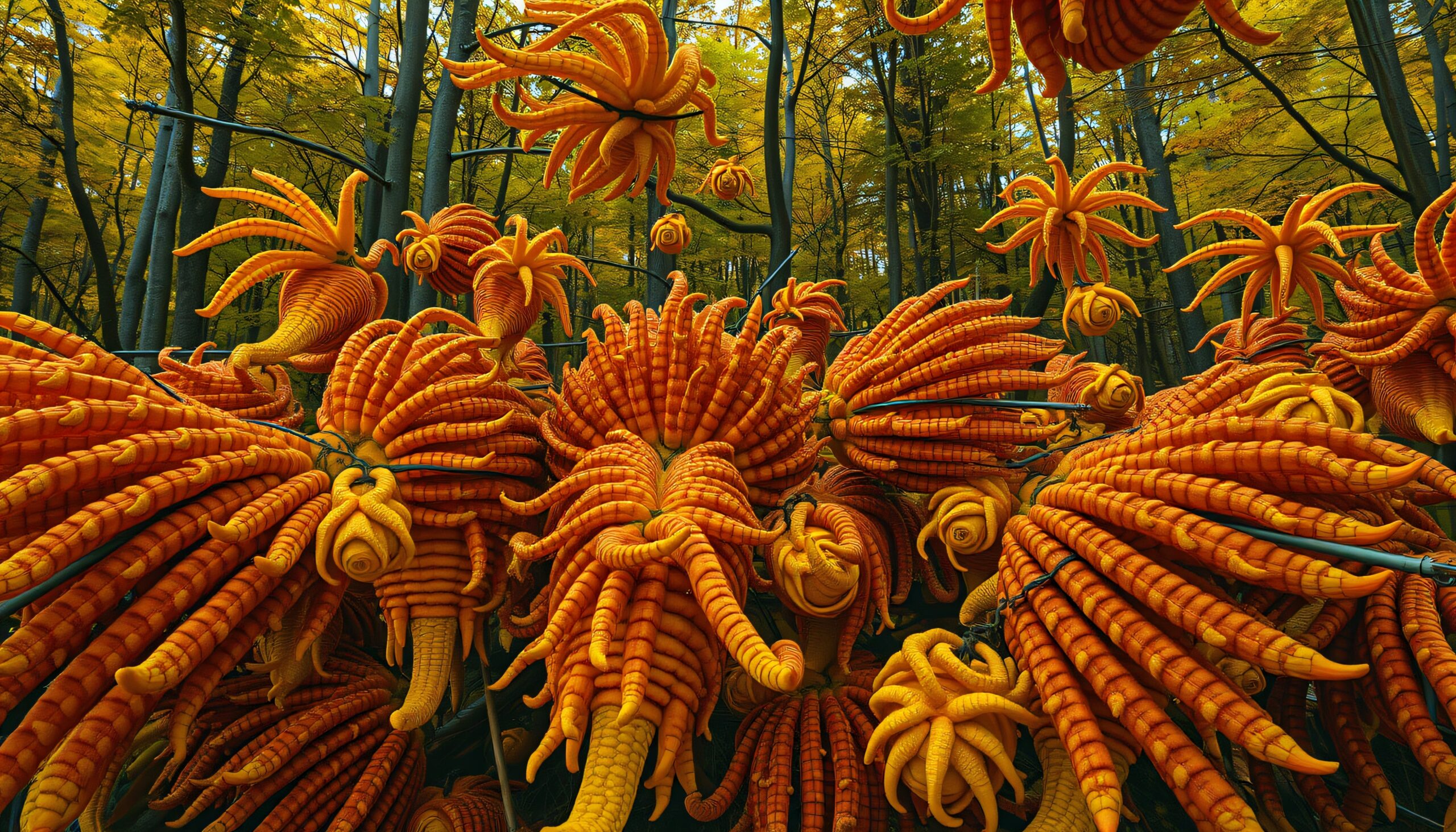Fantastical Forest of Orange Tendrils